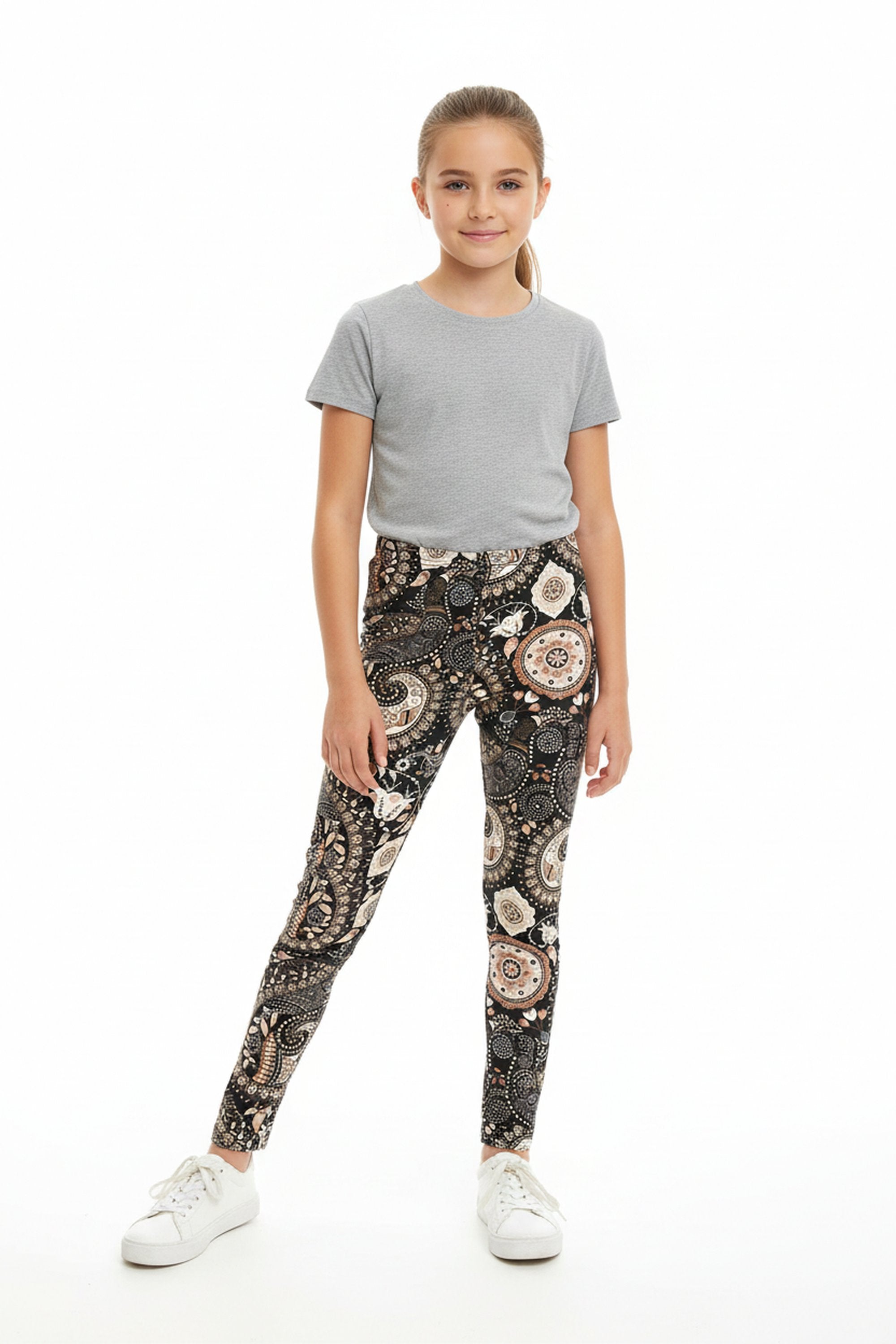 Chestnut Paisley Kids Leggings
