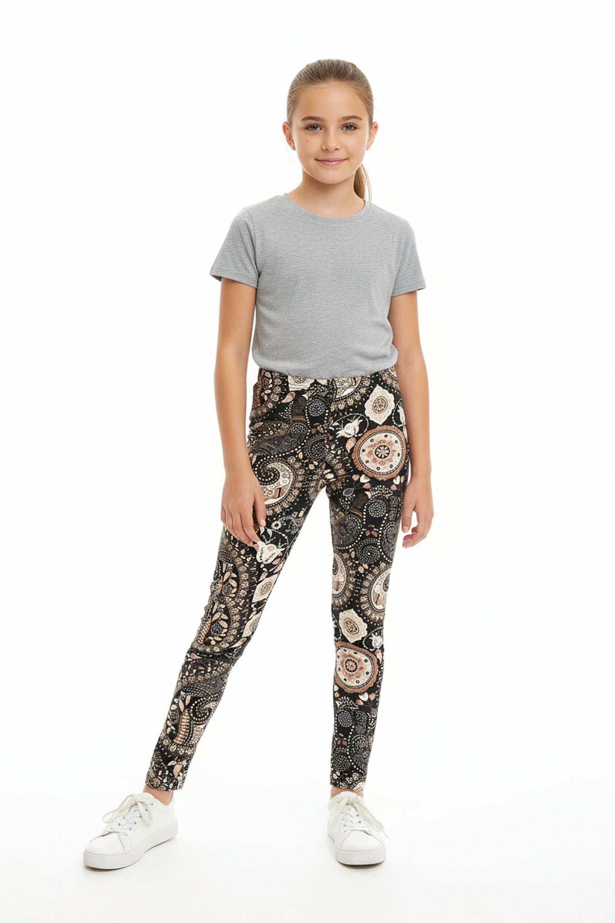 Chestnut Paisley Kids Leggings