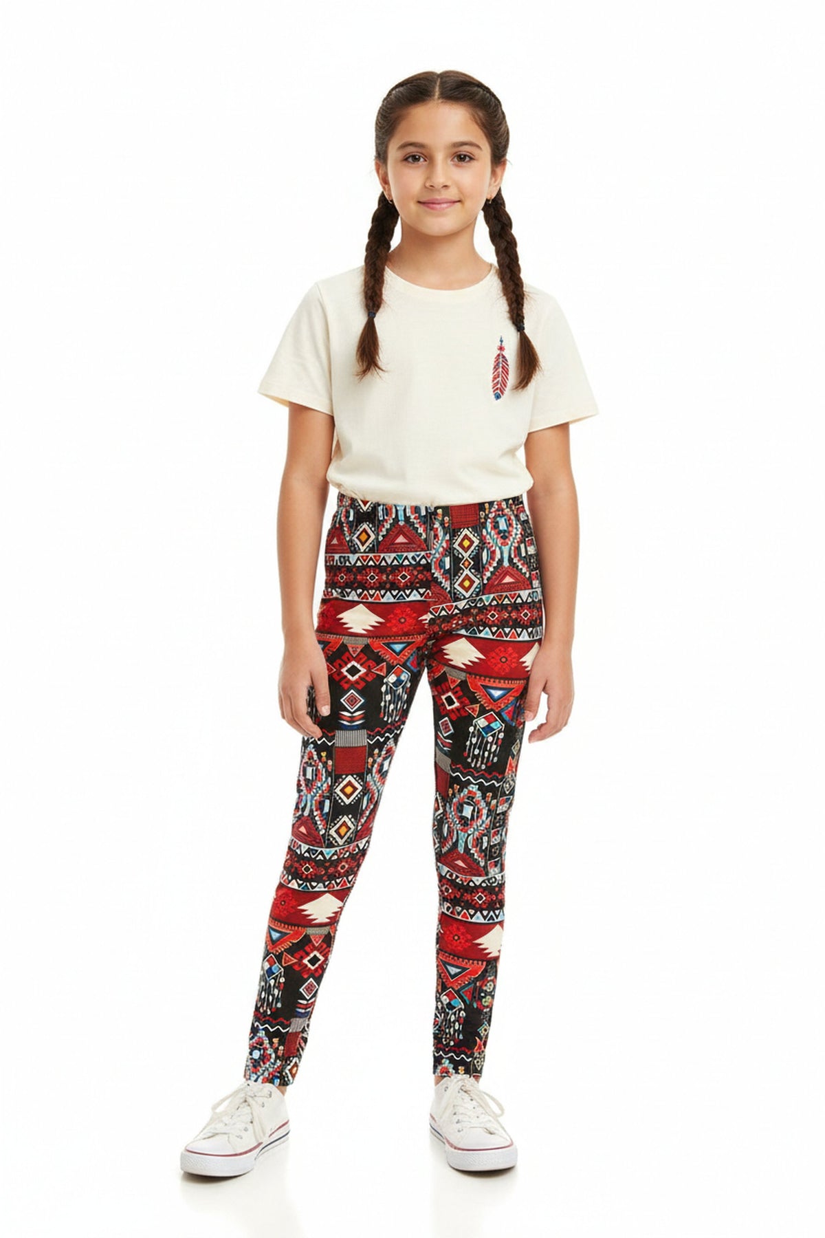 Buttery Smooth Red Tribal Kids Leggings