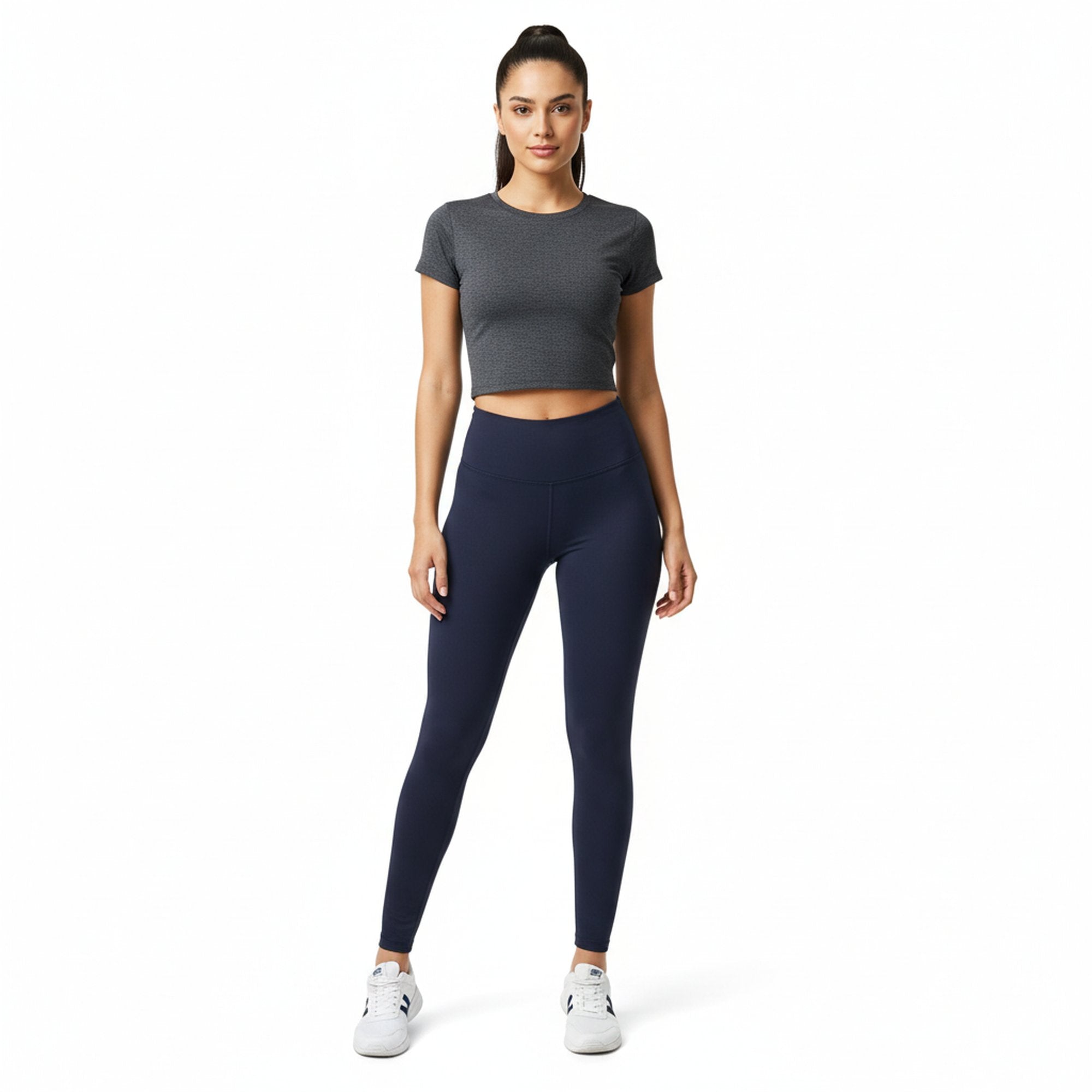 Brushed High Waisted Basic Solid Leggings - 5 Inch Waist