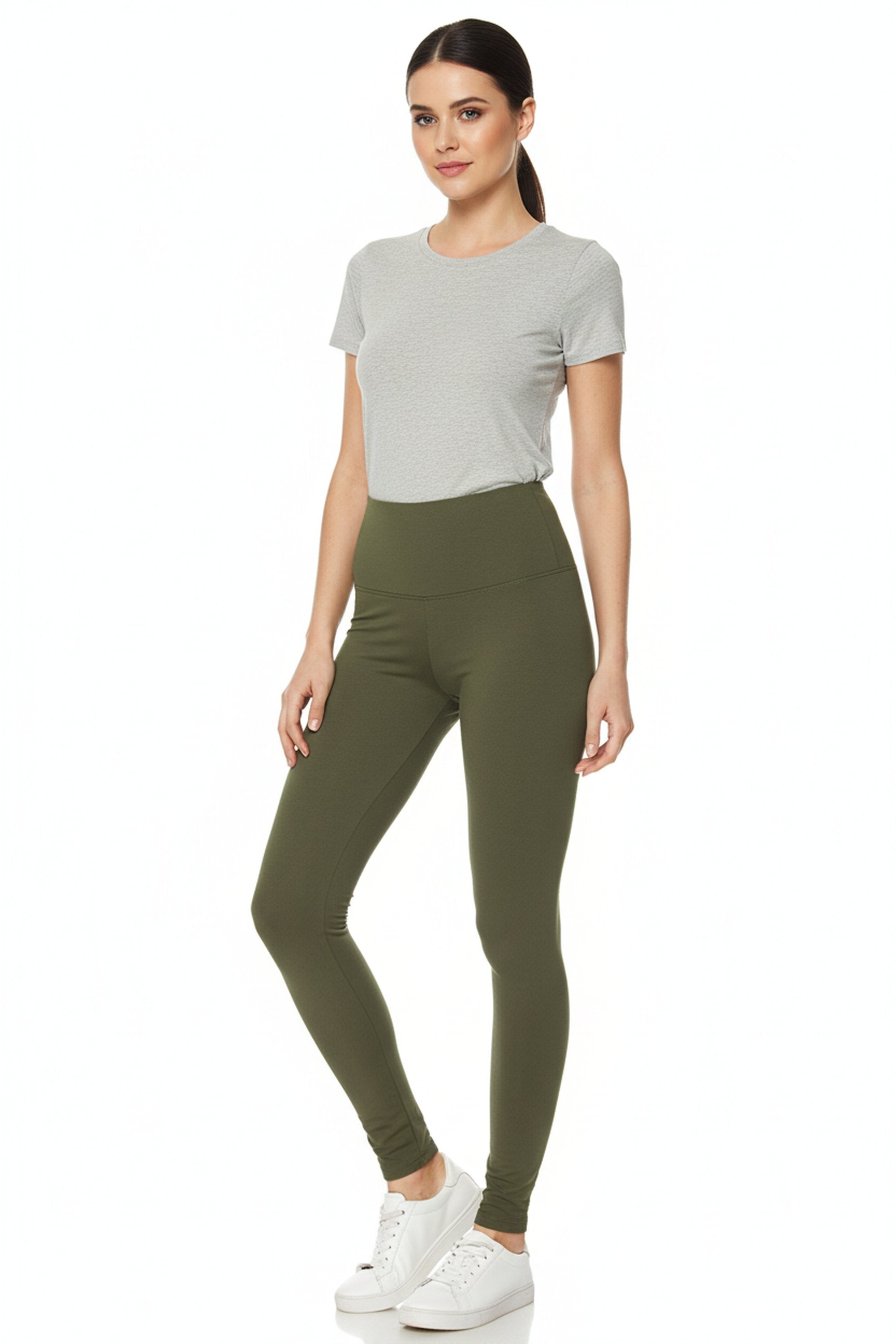 Buttery Smooth Basic Solid High Waisted Extra Plus Size Leggings - 5 Inch - 3X-5X