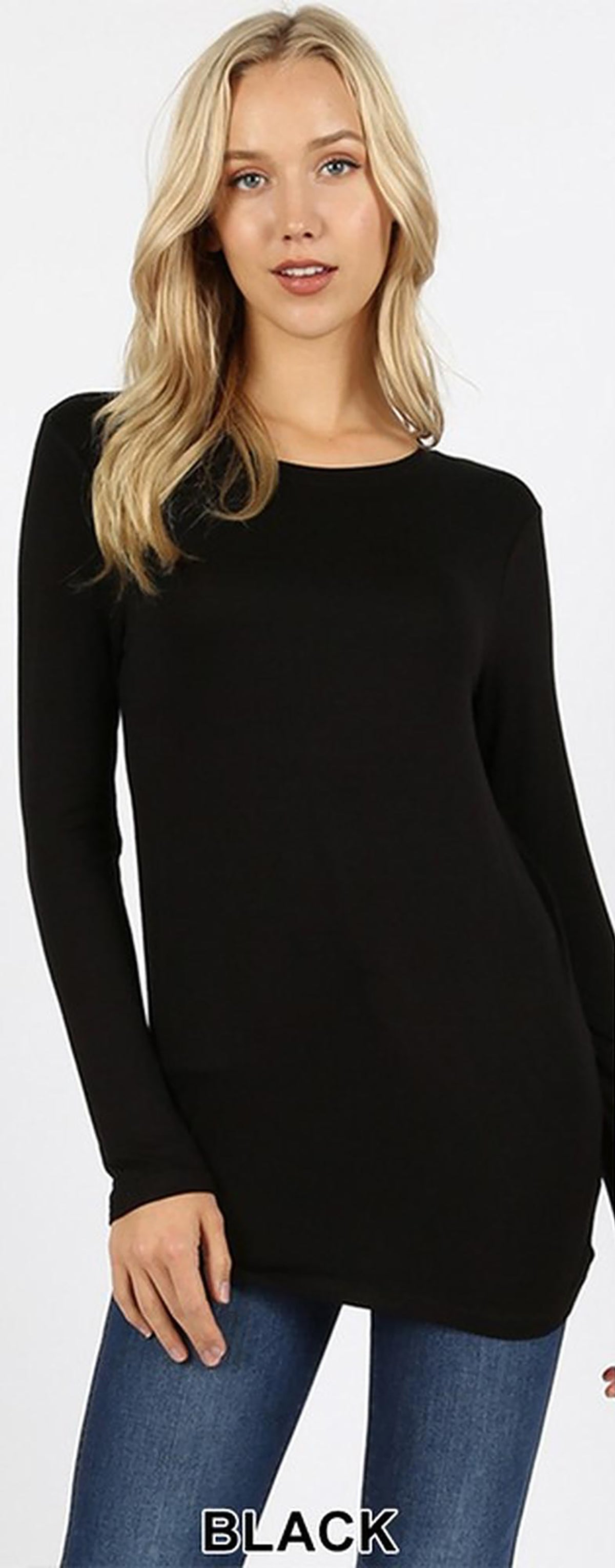 Premium Round Neck Long Sleeve Rayon Plus Size Top