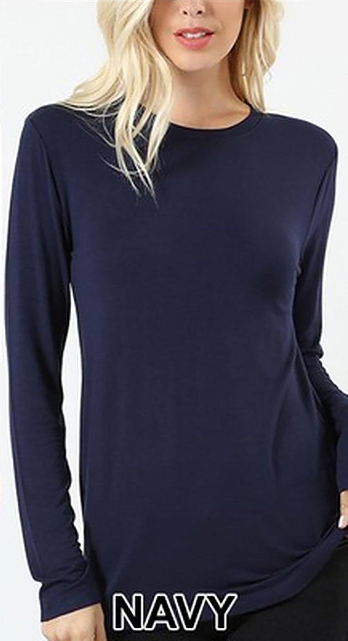 Premium Round Neck Long Sleeve Rayon Plus Size Top