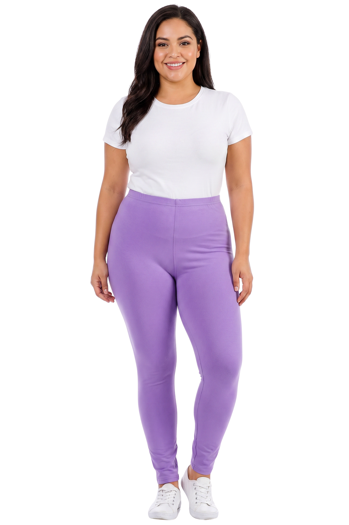 Brushed Basic Solid Plus Size Leggings - New Mix