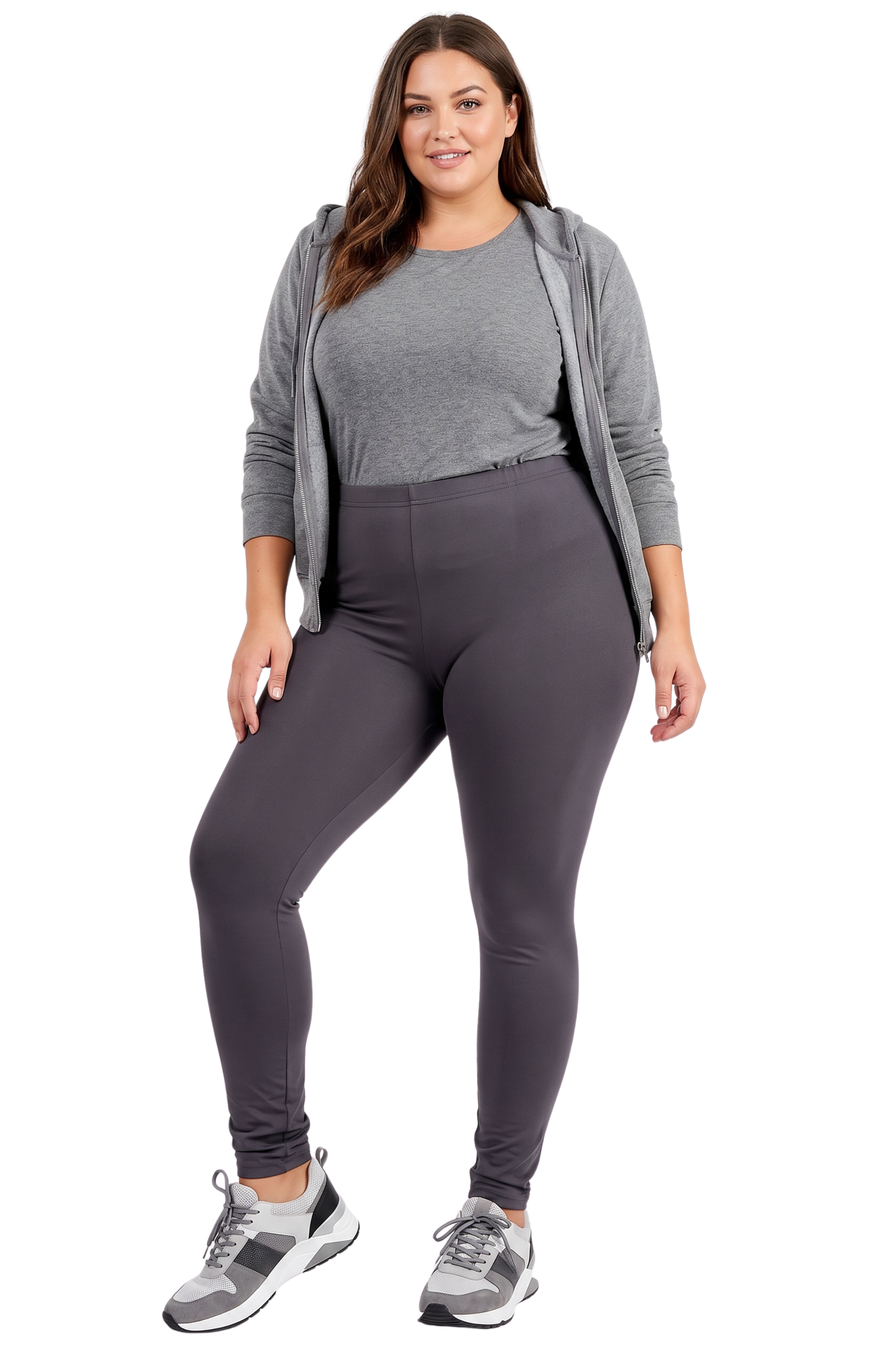 Brushed Basic Solid Plus Size Leggings - New Mix