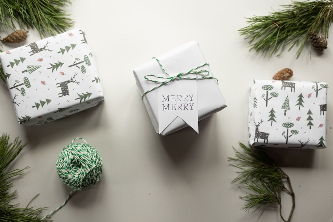 An assortment of affordable luxury gifts for holidays on a table