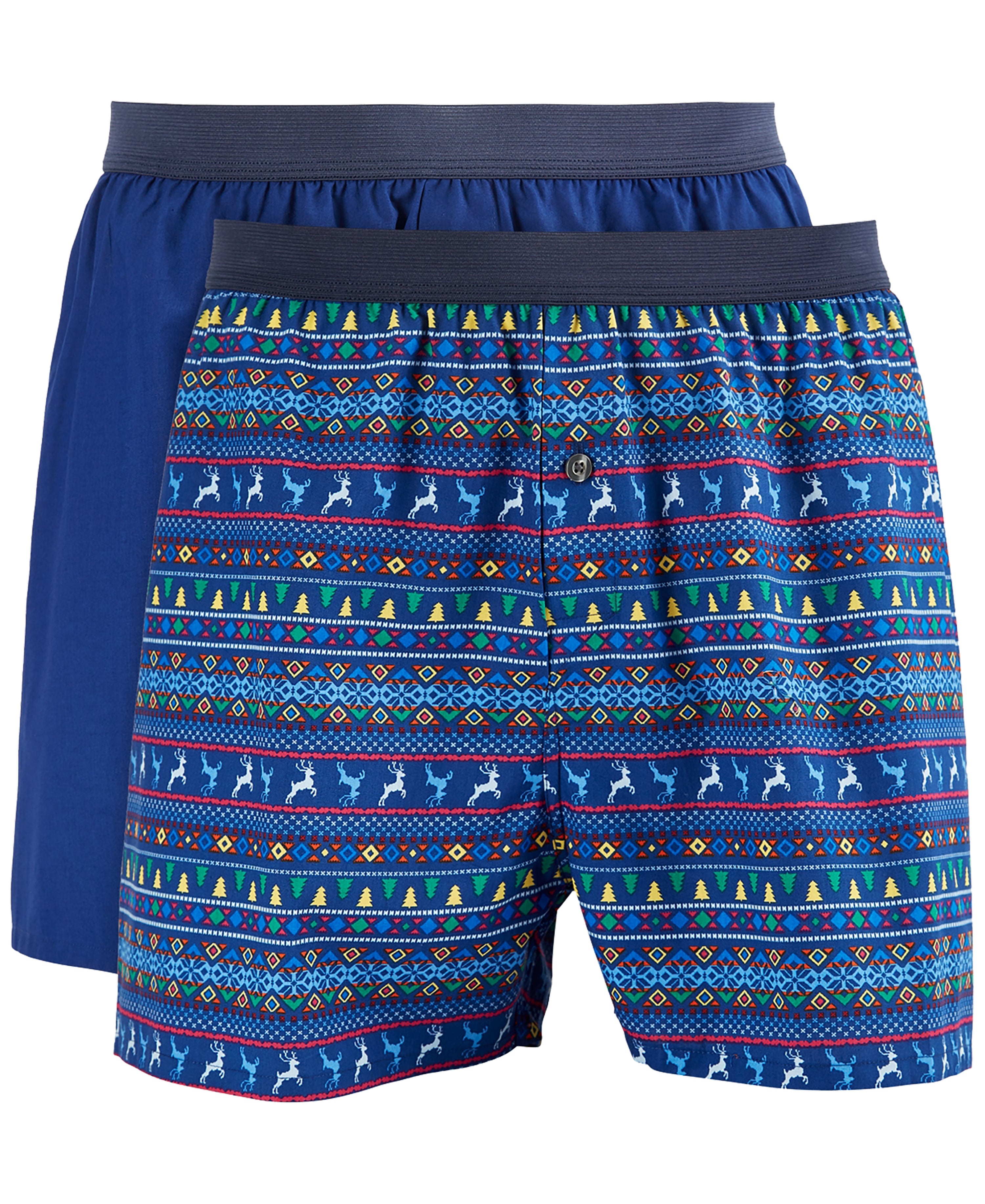 Men's 2-pk. Patterned & Solid Boxer Shorts