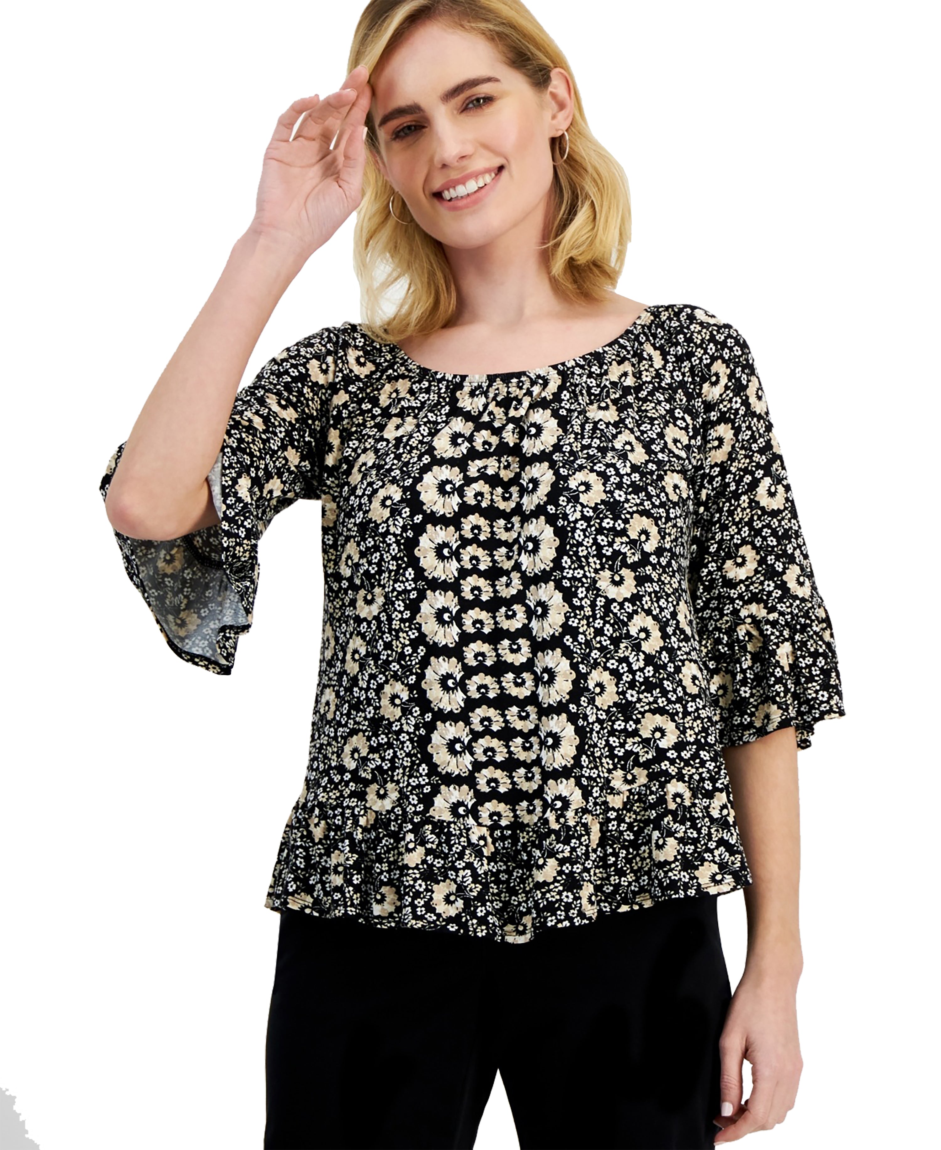 Petite Runaway Pottery On/Off Knit Top