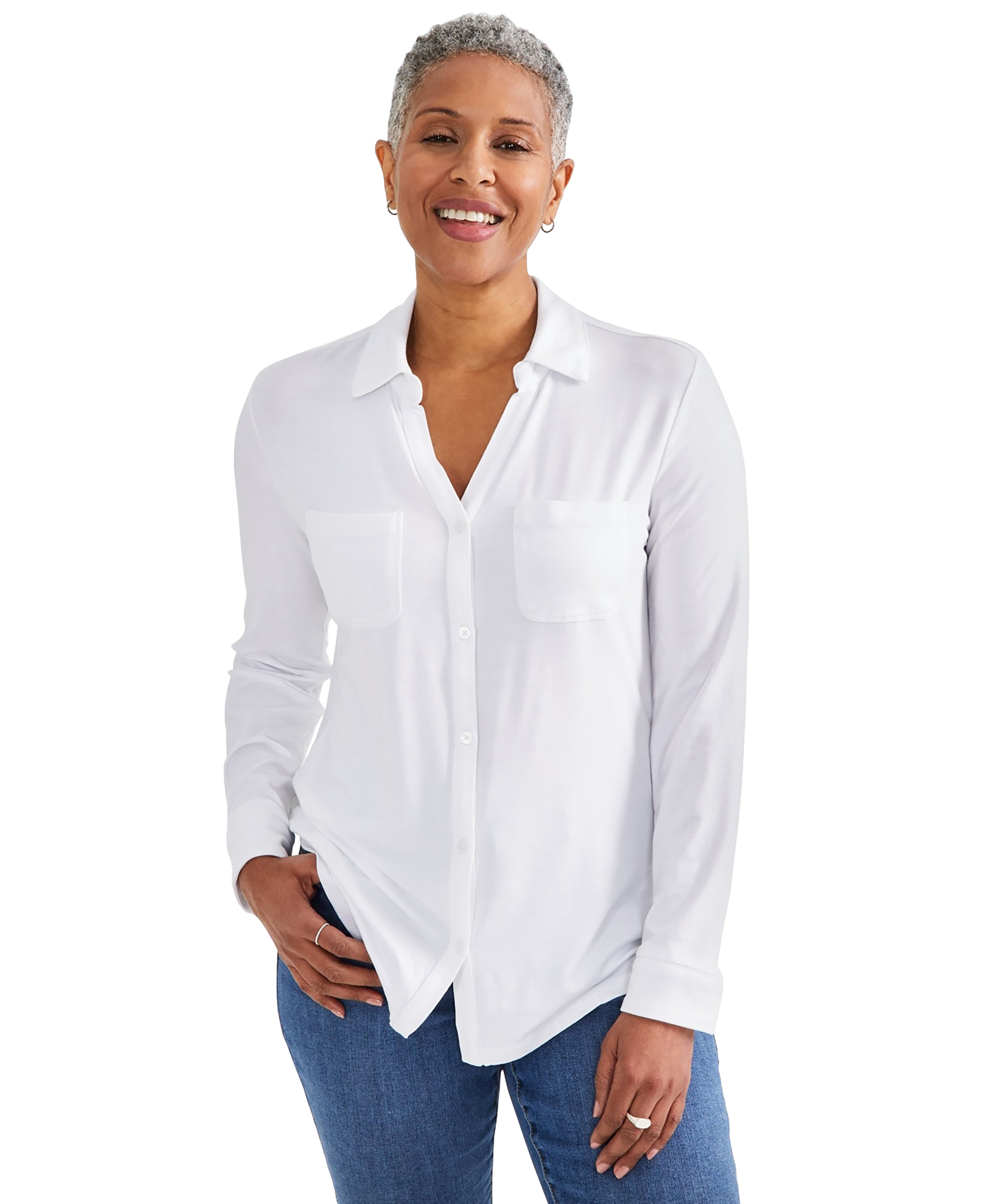 Women's Button-Down Knit Shirt