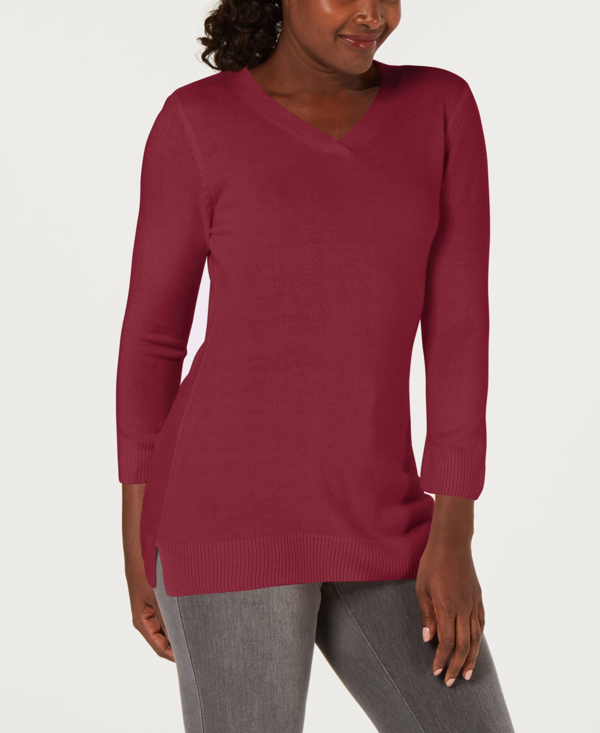 Karen Scott Luxsoft V Neck Sweater