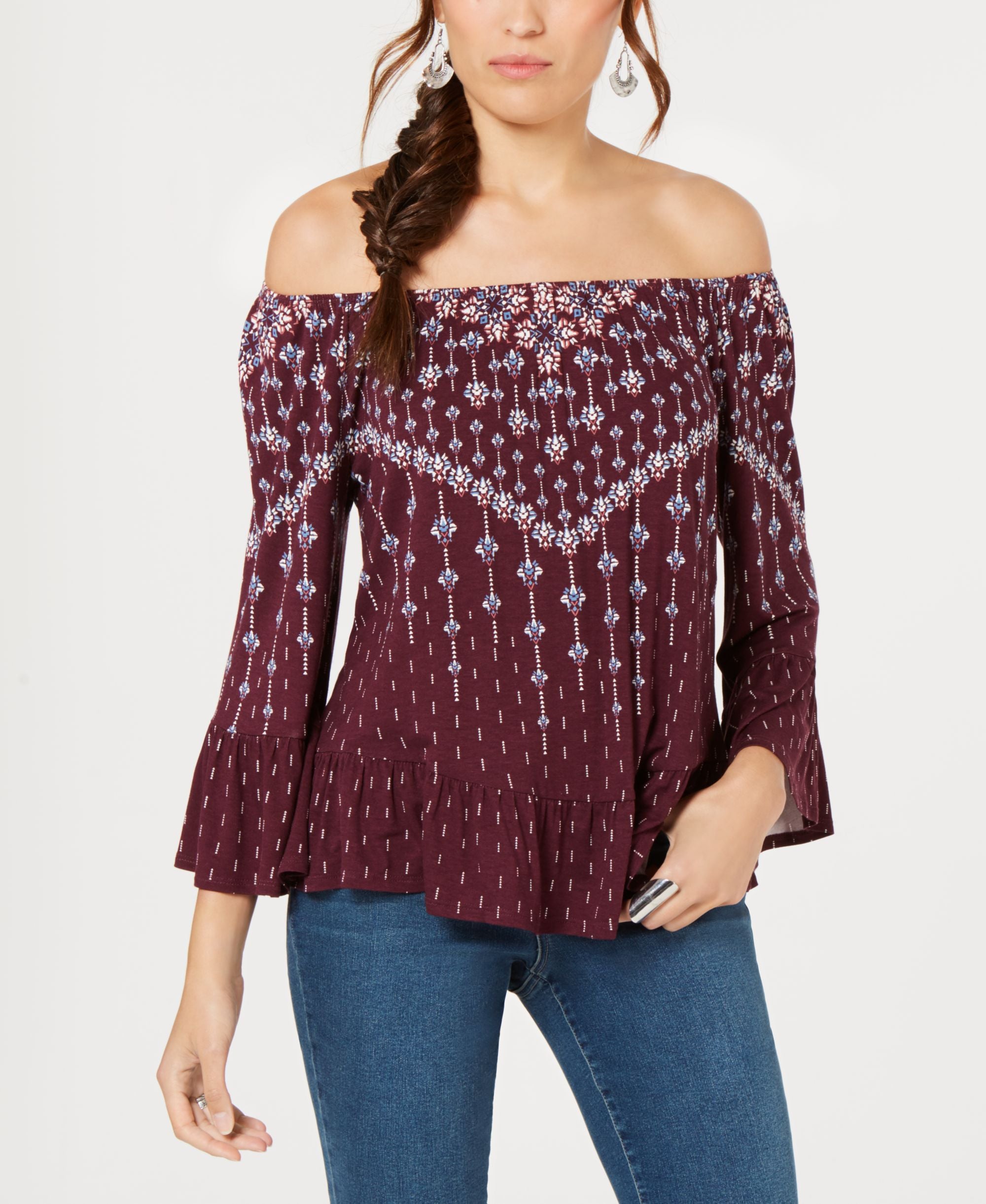 Printed Off-The-Shoulder Top