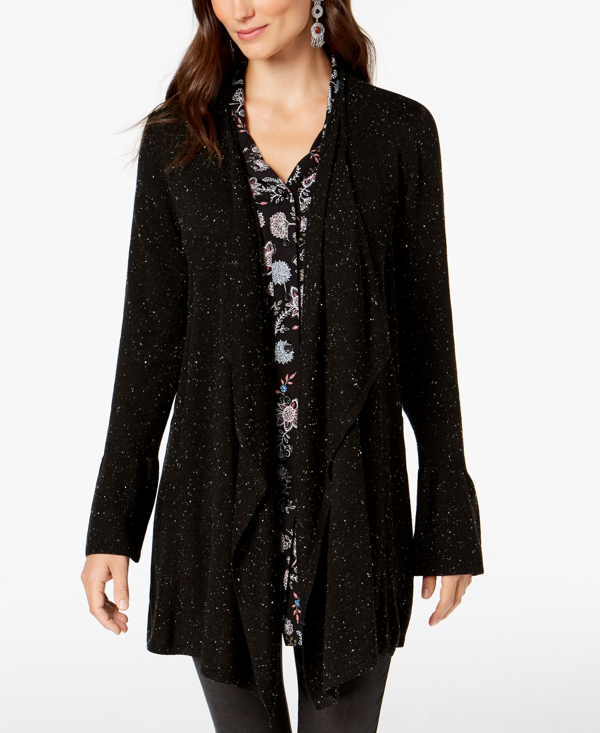 Style & Co Petite Ruffle Sleeve Cardigan