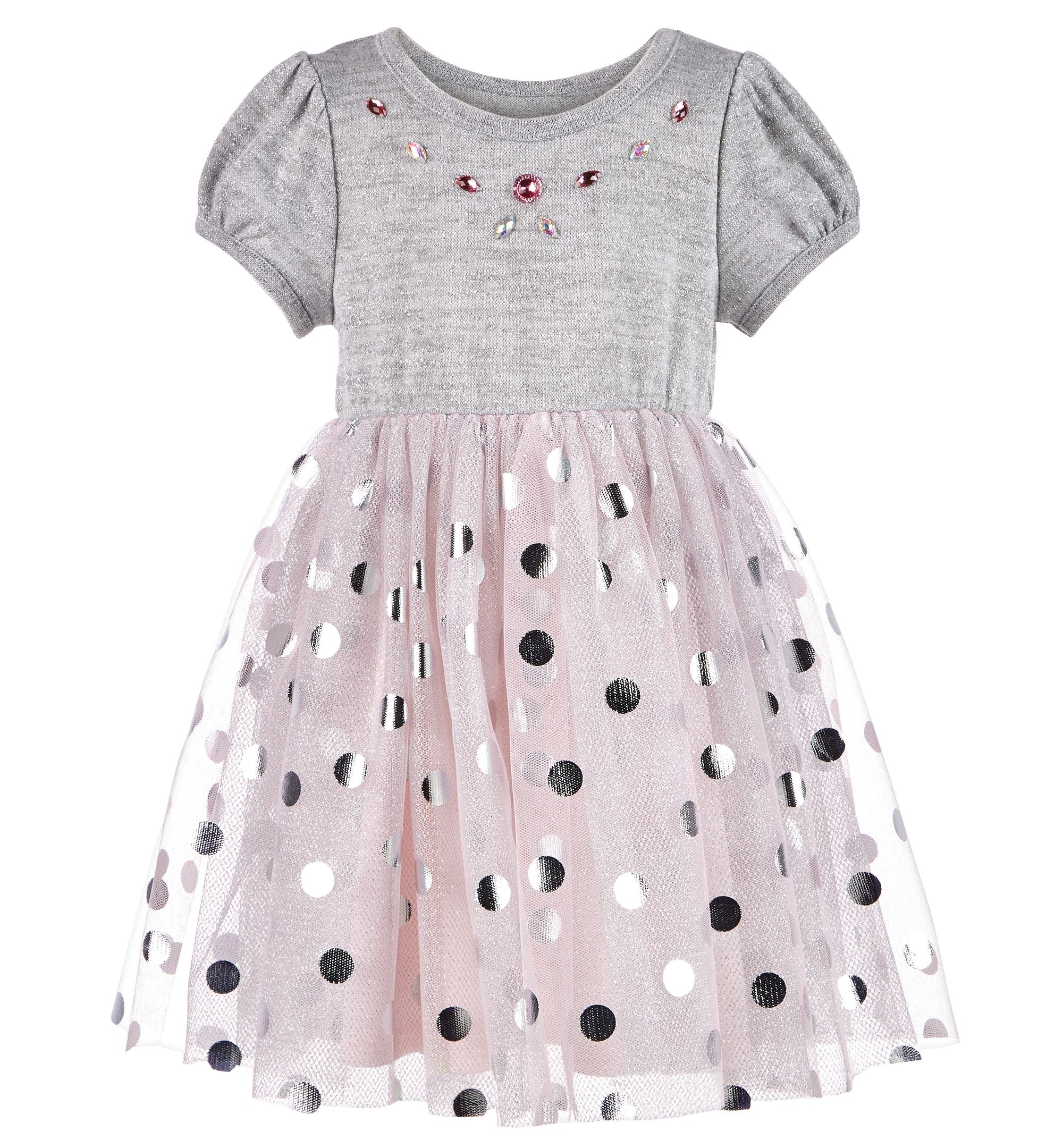 Blueberi Boulevard Baby Girls Sweater Knit Tulle Dress
