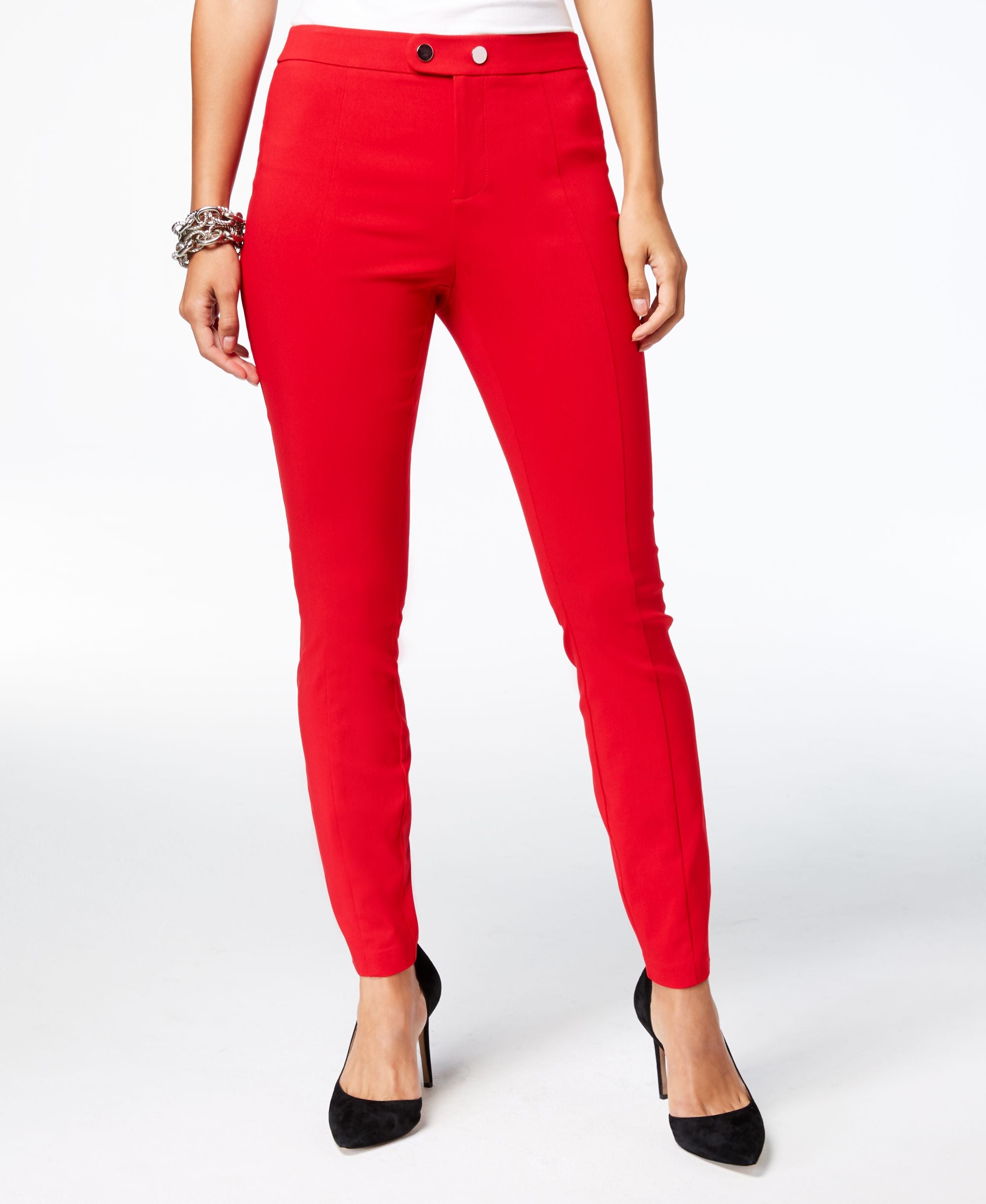 Seamed Extend Tab Skinny Pants