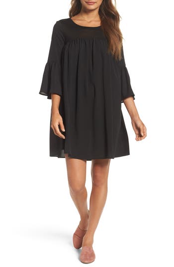 French Connection Womens Mixed Media Empire Babydoll Dress