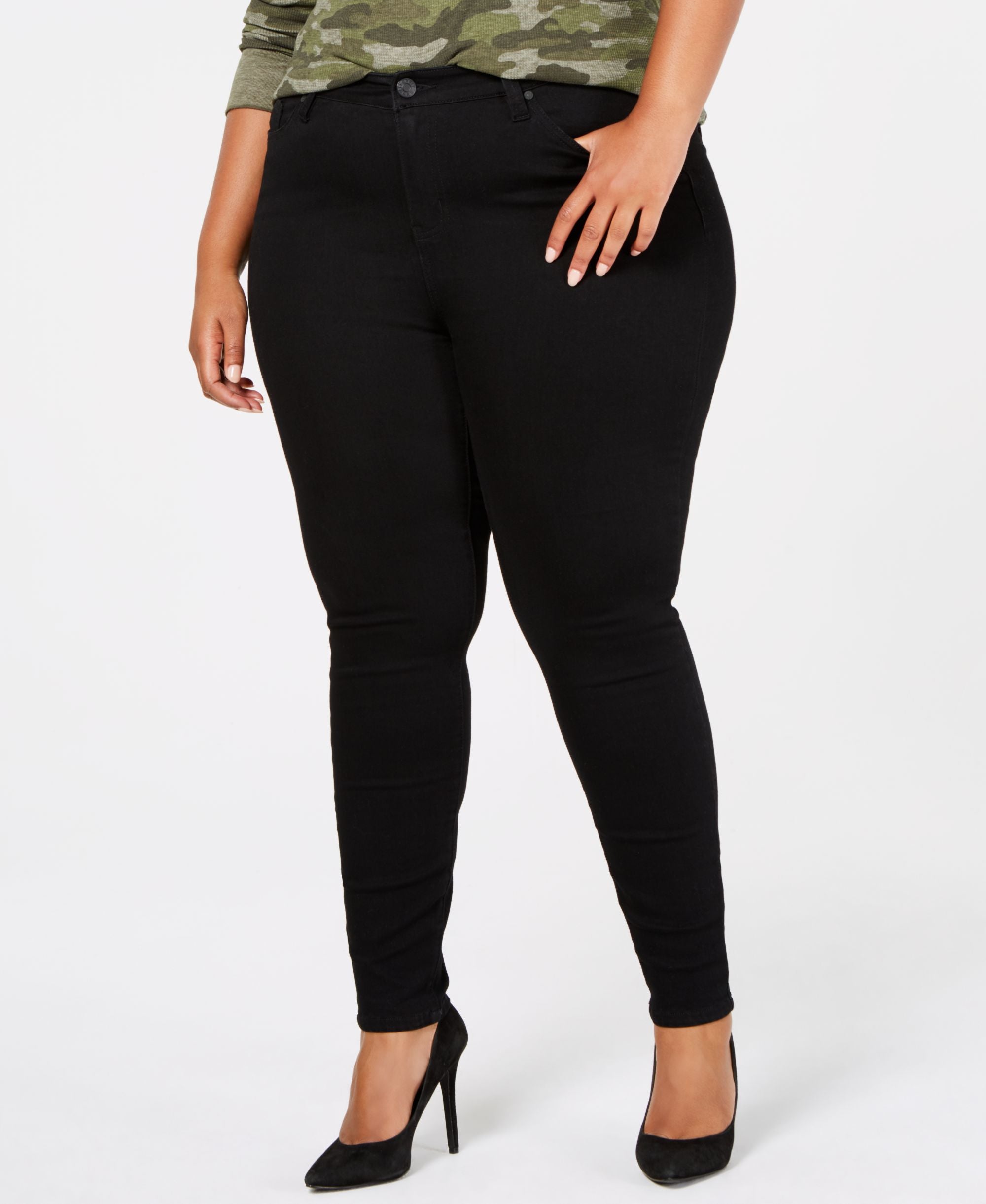 Celebrity Pink Trendy Plus Size High Rise Black Skinny Jeans