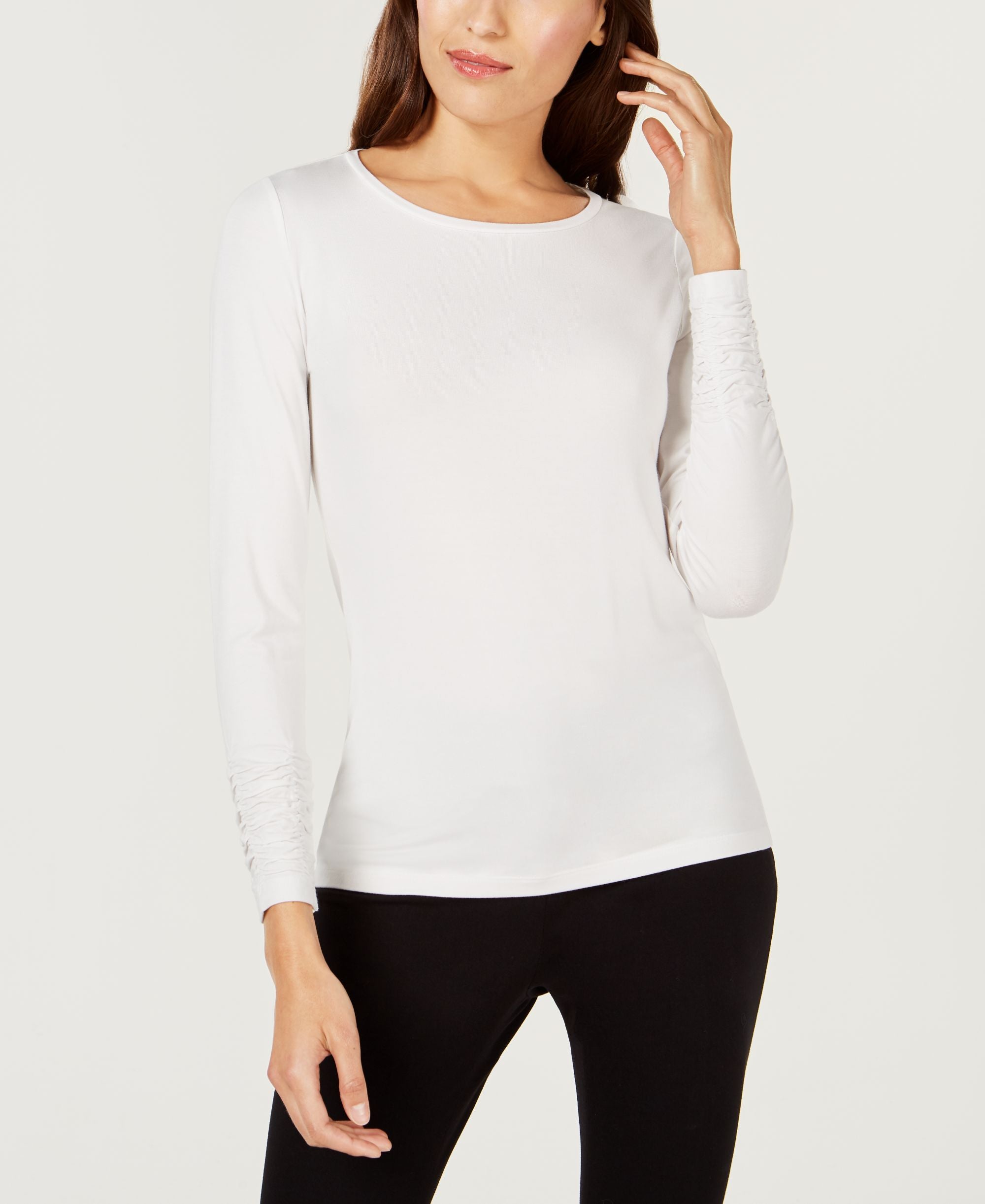 Long-Sleeve Ruched Top
