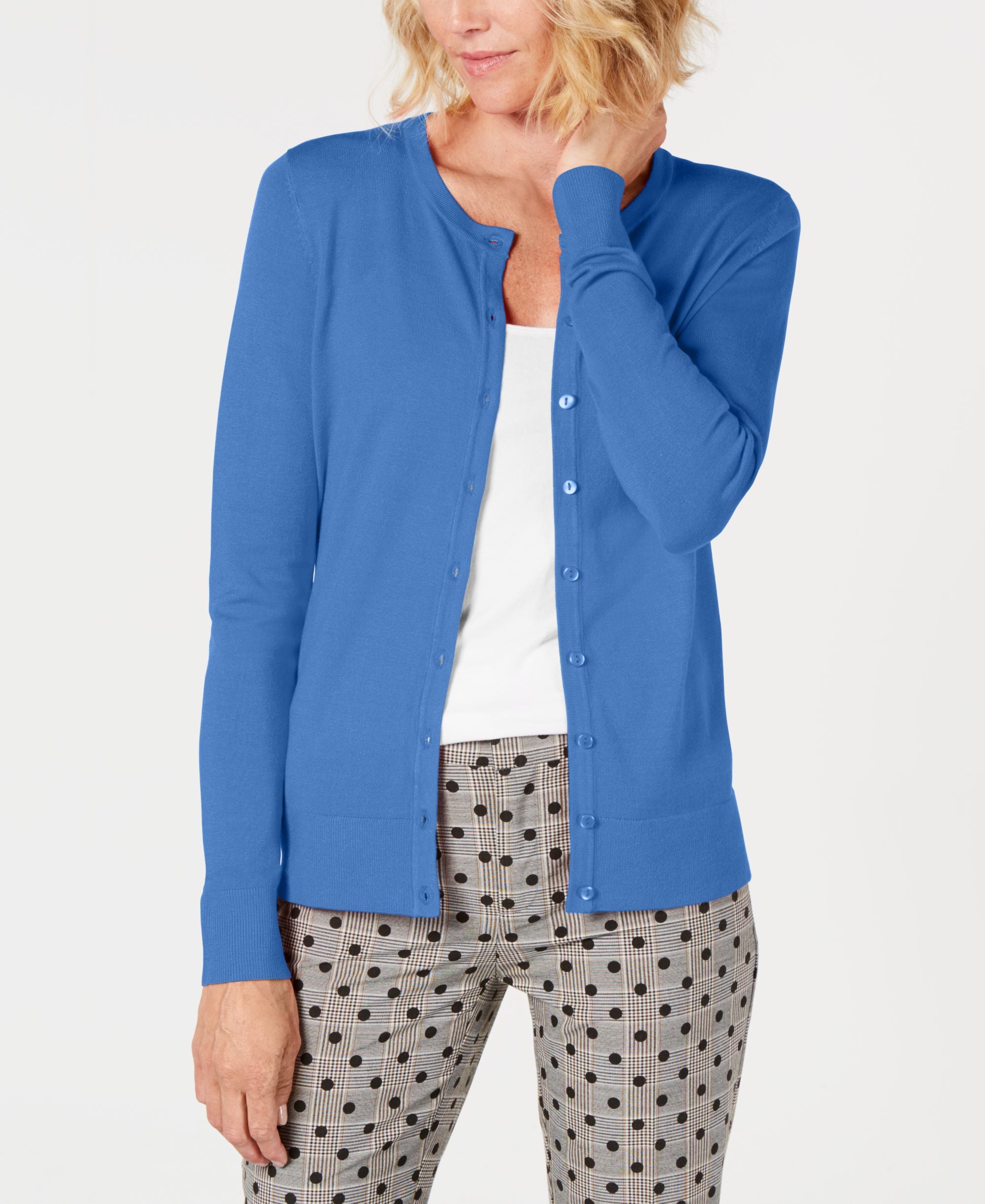 Charter Club Long Sleeve Button Front Cardigan
