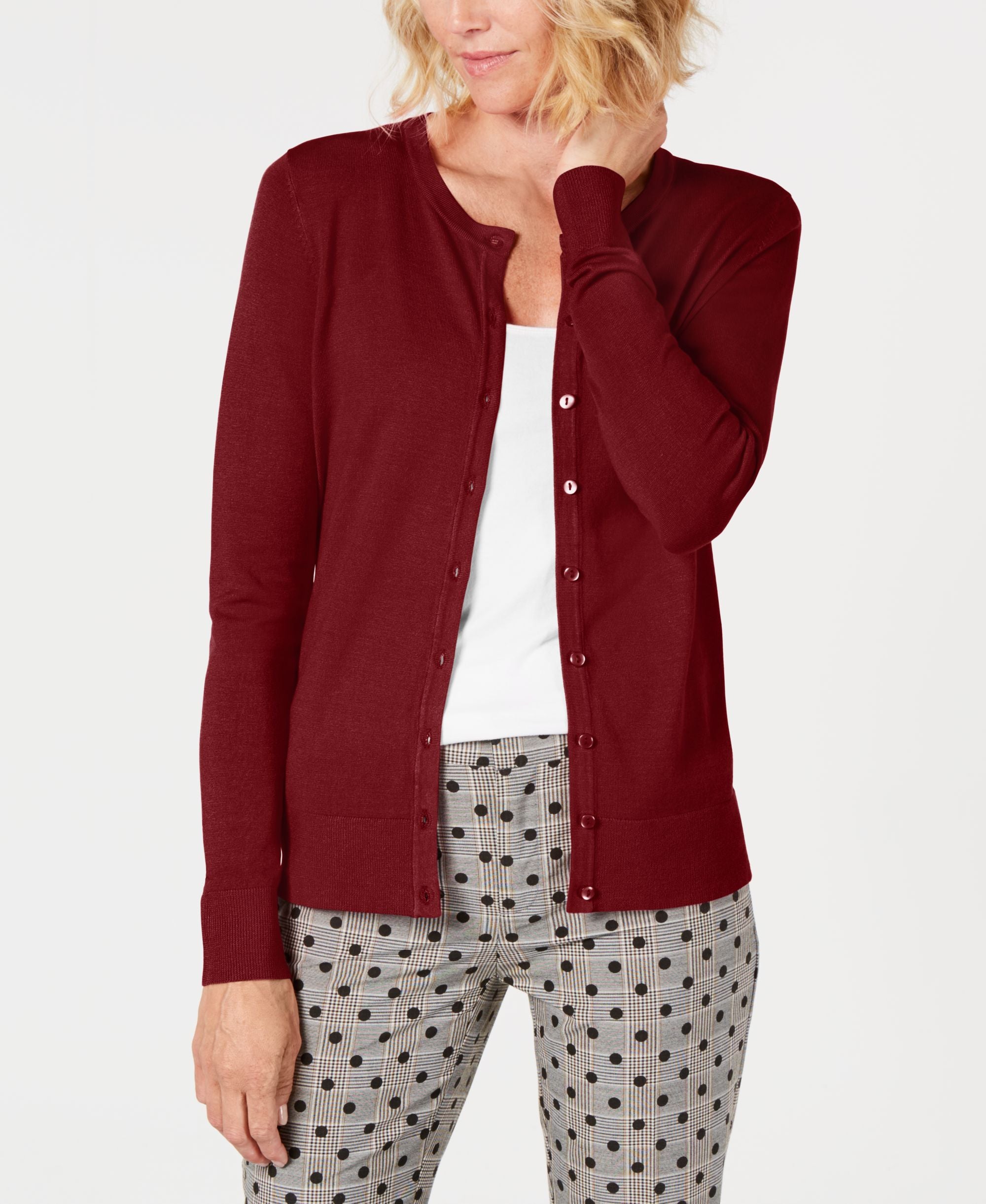 Charter Club Long Sleeve Button Front Cardigan