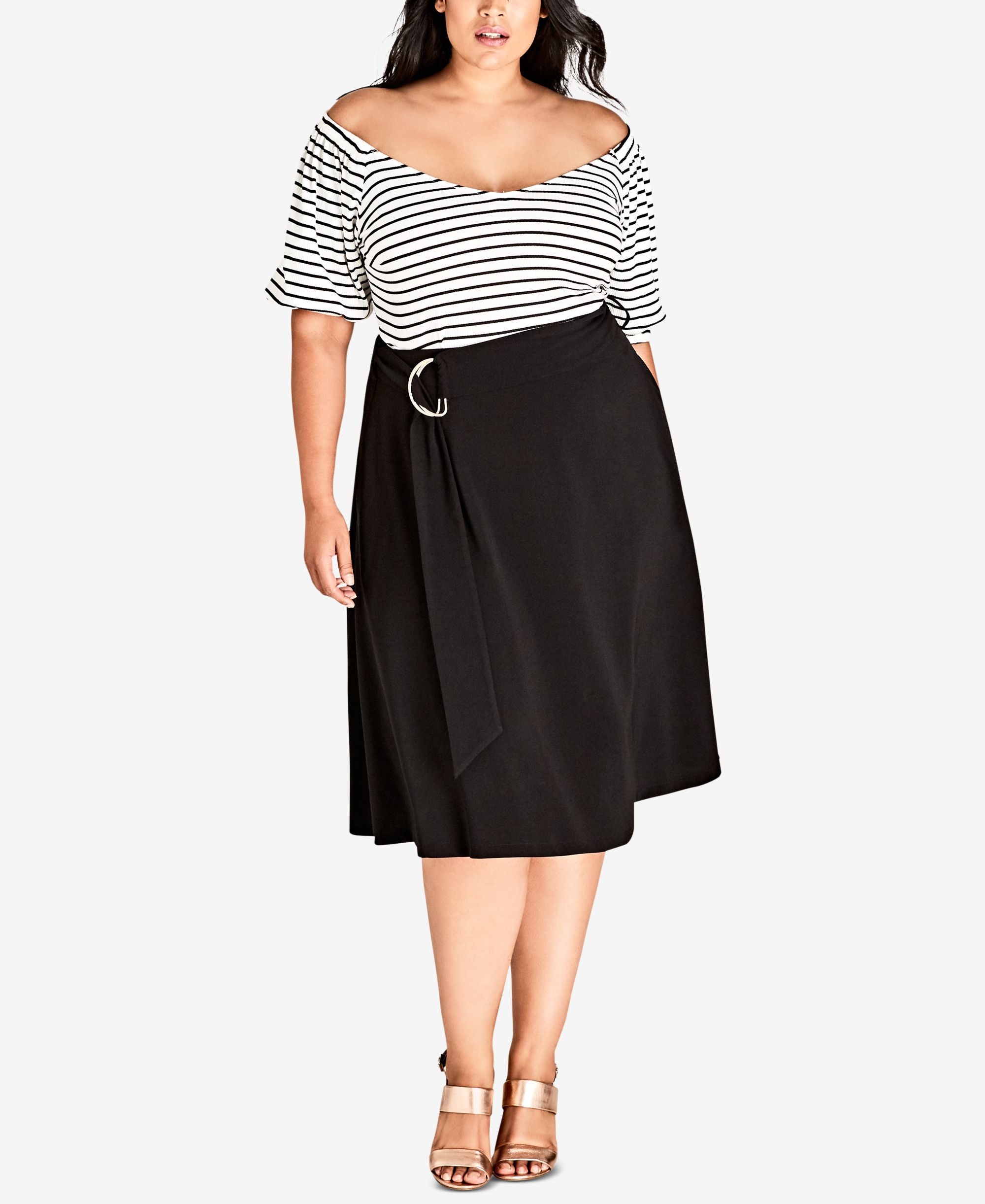 Trendy Plus Size A-Line Swing Skirt
