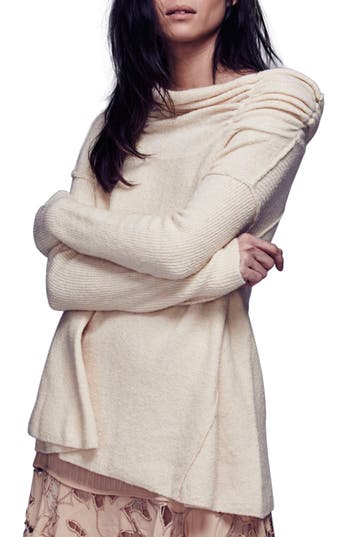Free People Womens Boucle Cowl Neck Pullover Sweater