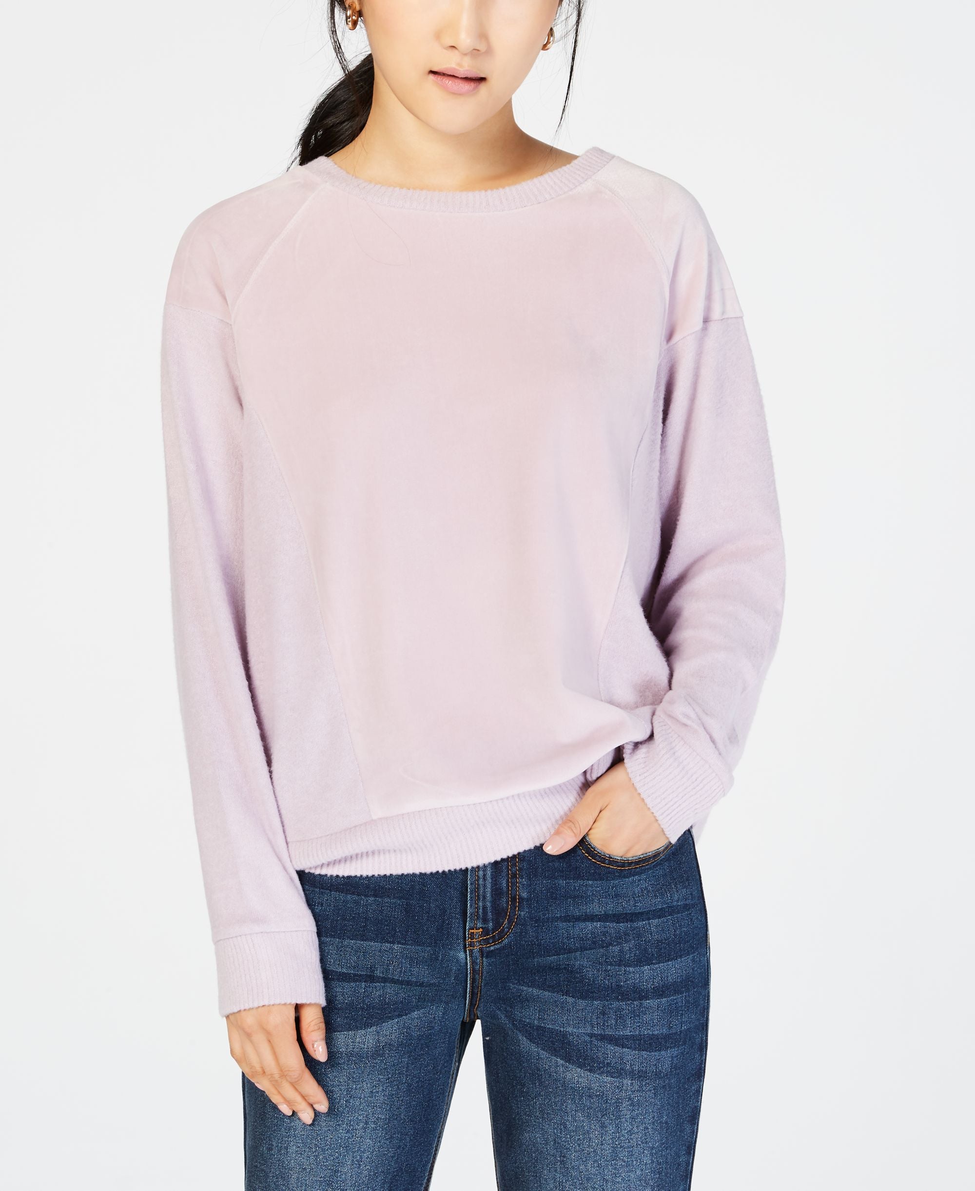 Hippie Rose Juniors Velvet Raglan Sweatshirt