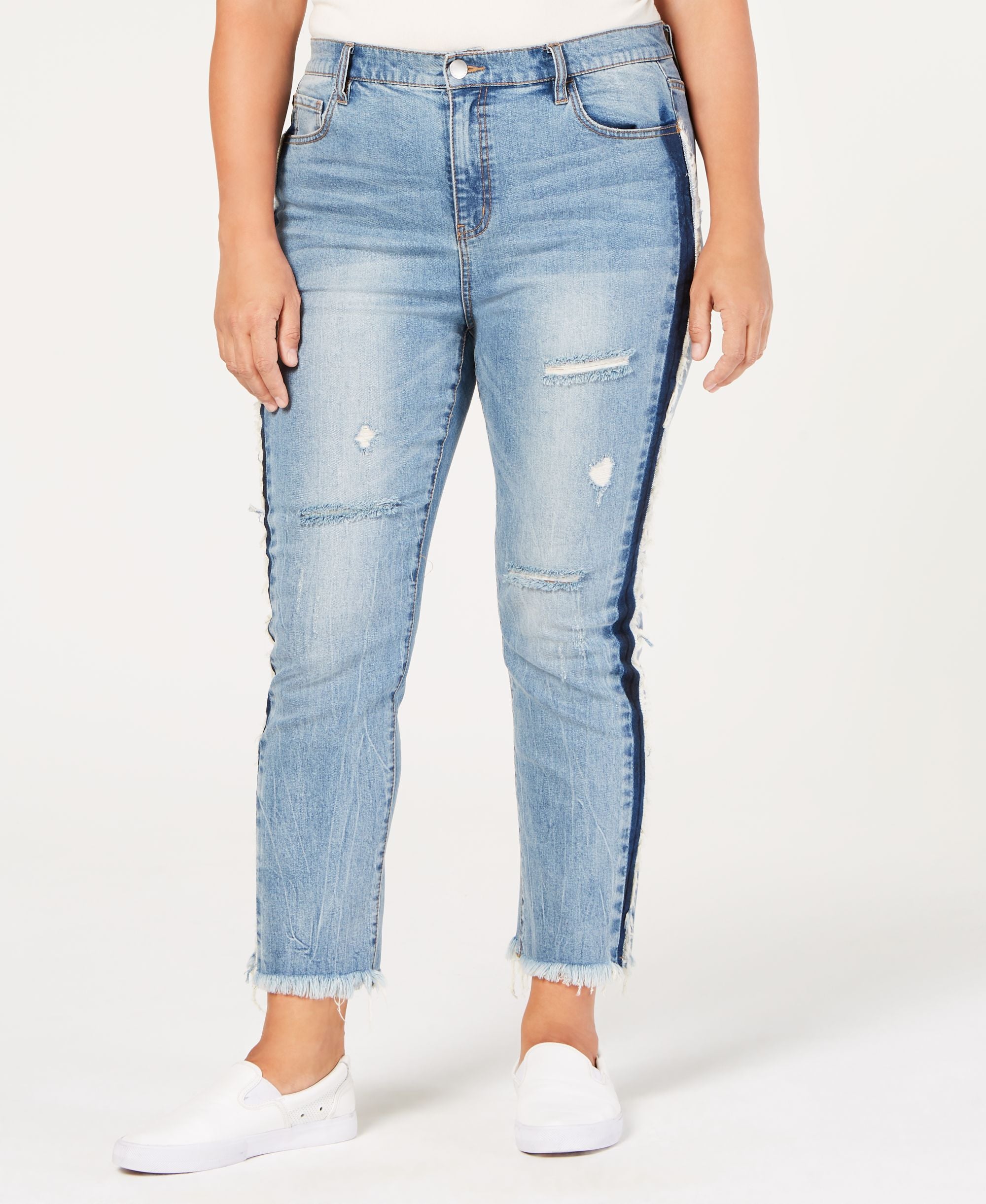 Rachel Rachel Roy Trendy Plus Size Ripped Skinny Jeans
