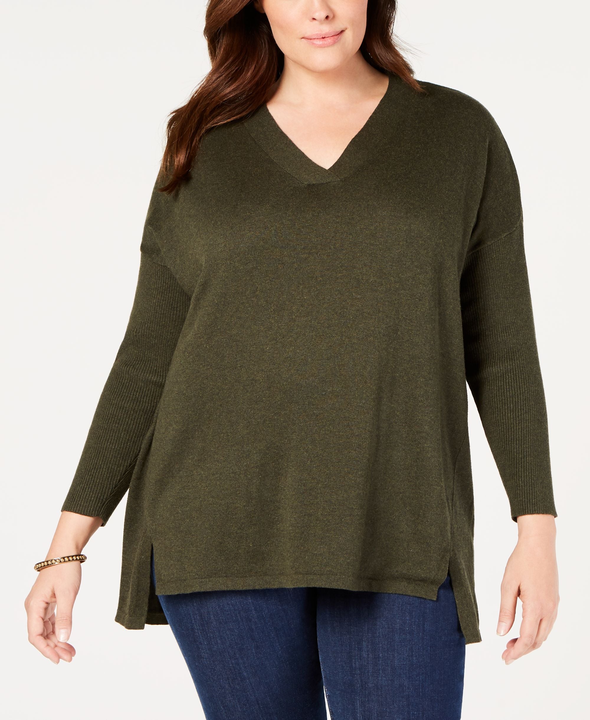 Style & Co Plus Size High Low Over Sized Tunic Sweater