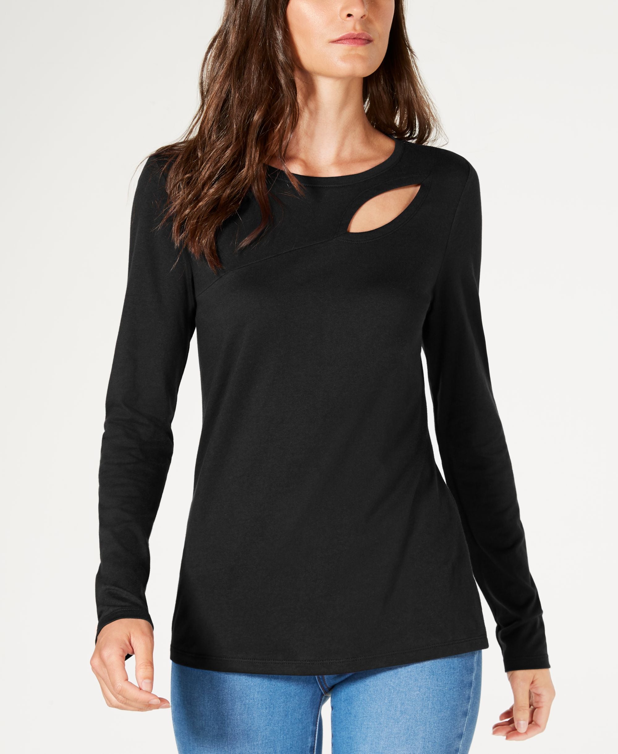 Cutout Long Sleeve T-Shirt