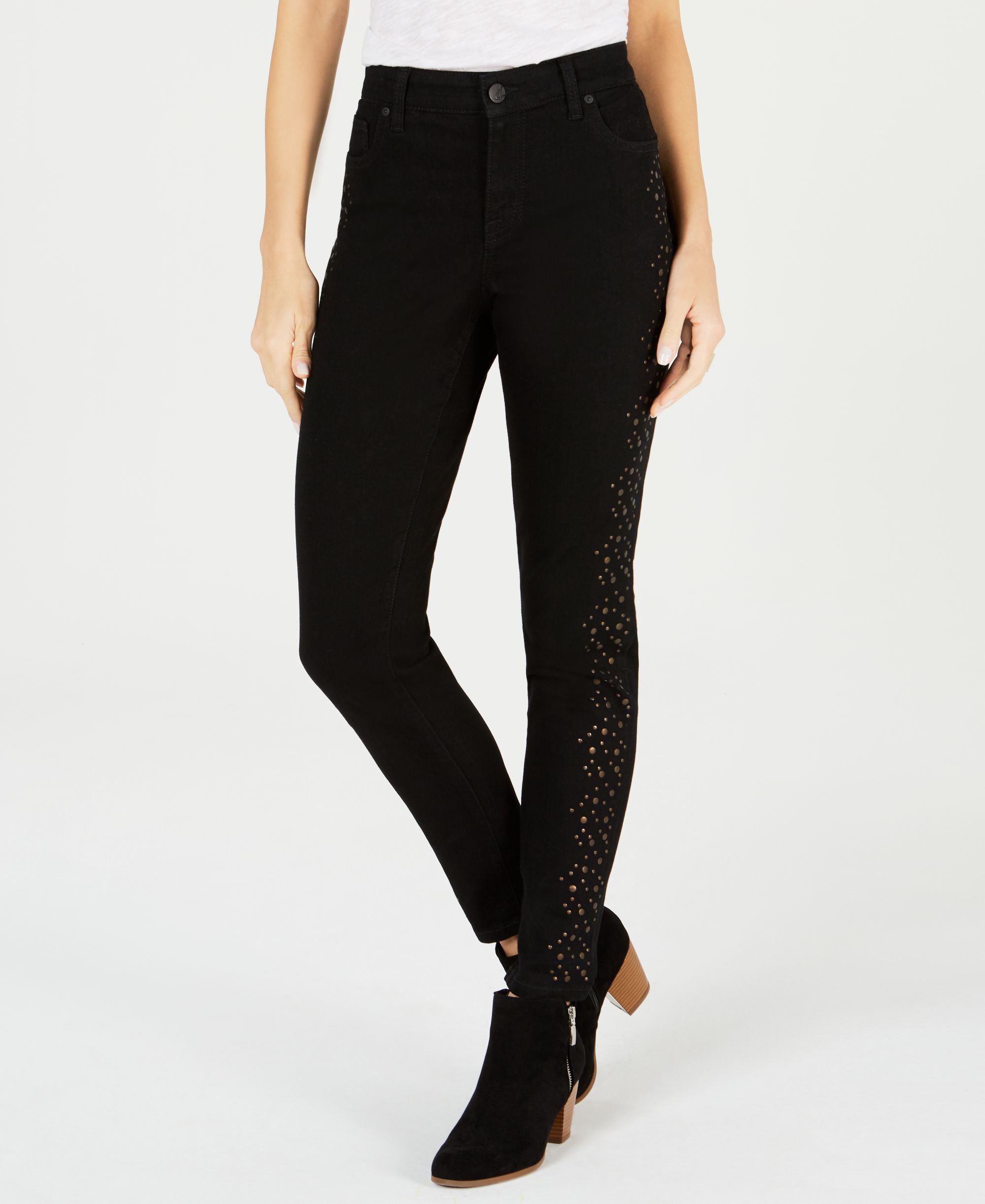 Style & Co Petite Studded Skinny Jeans