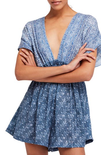 Free People Arizona Printed Plunging Romper