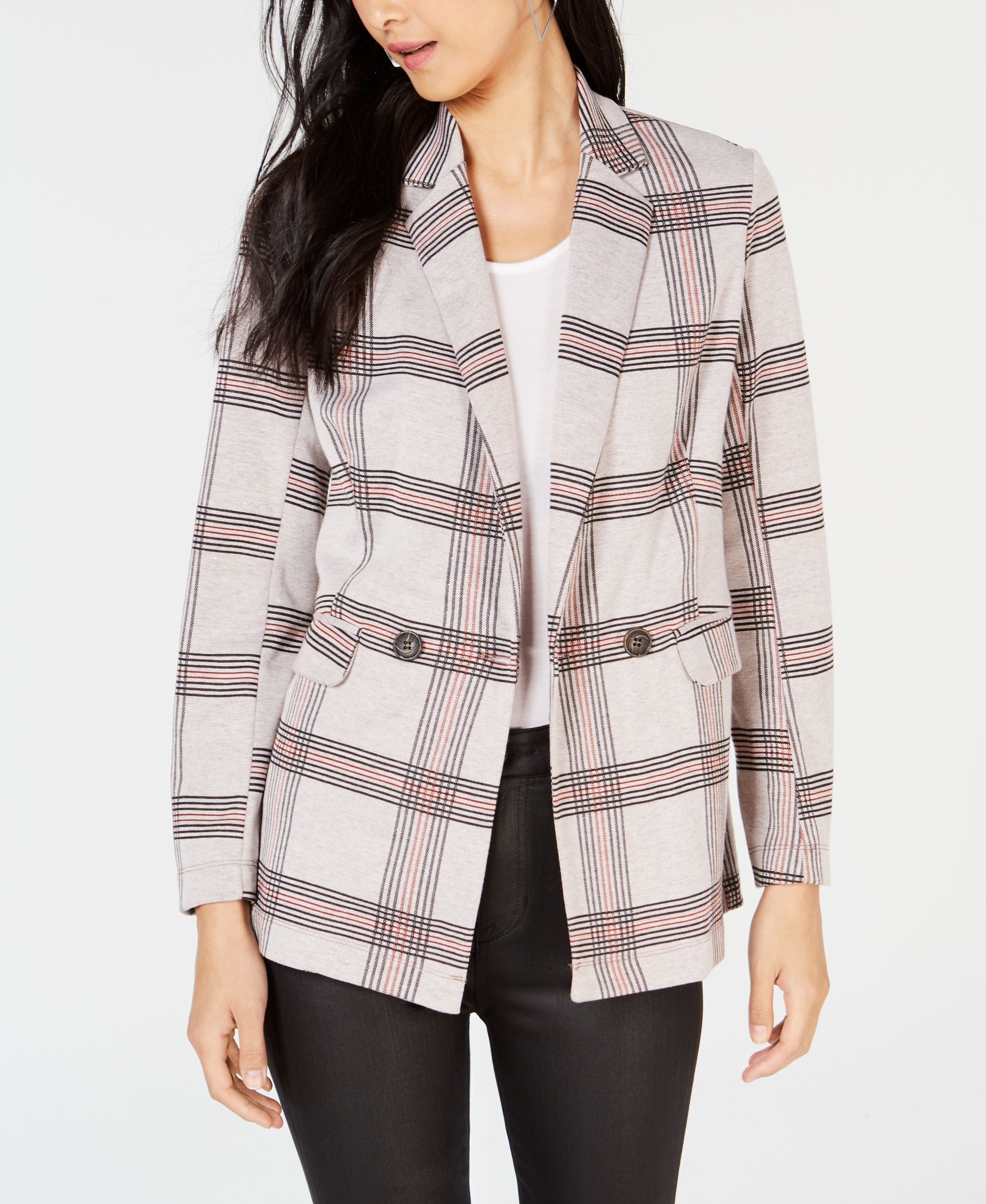 Project 28 Nyc Plaid Double Breasted Blazer