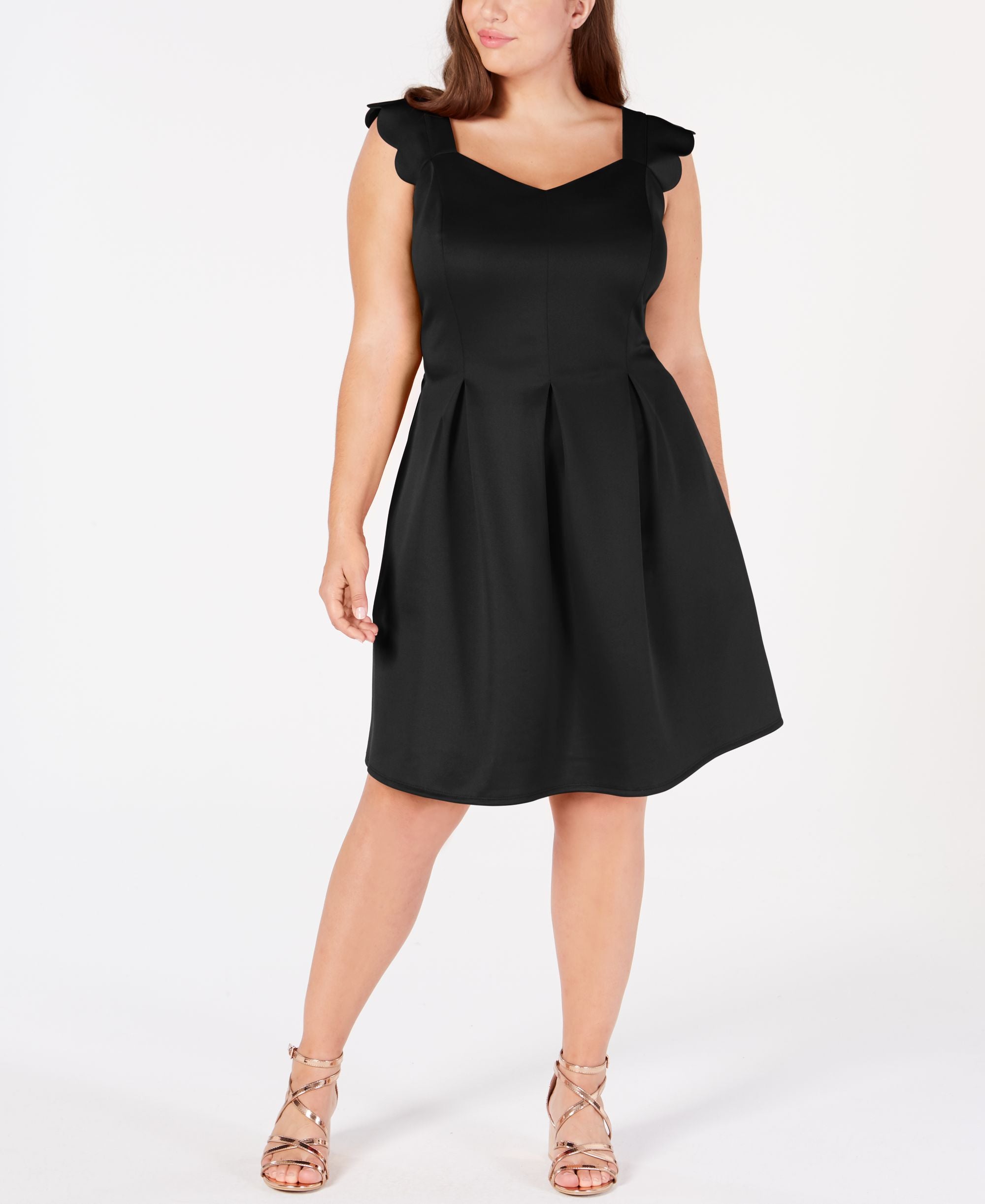 Trendy Plus Size Scalloped A-Line Dress