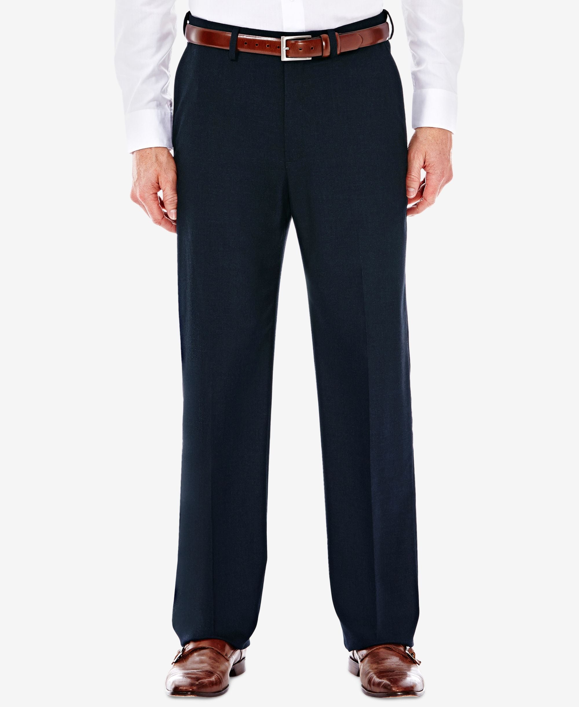 J.M. Men�s Classic/ Regular Fit Stretch Sharkskin Suit Pants