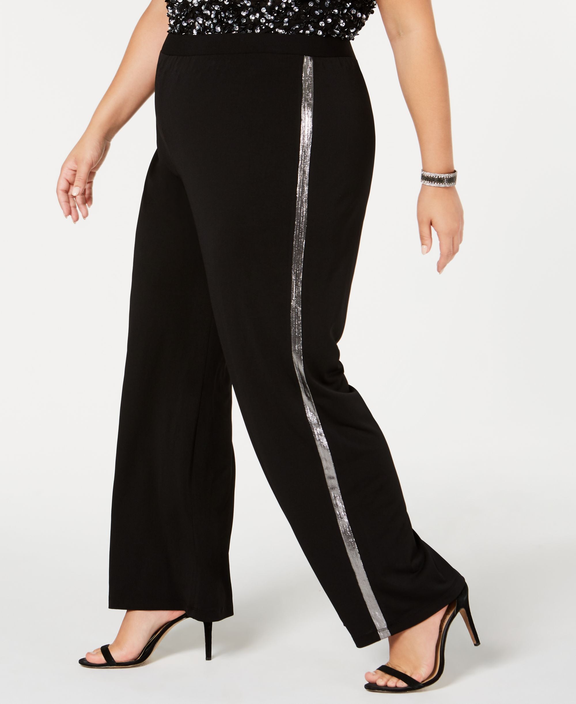 Plus Size Metallic-Stripe Pants, Plus Size & Petite Plus Size