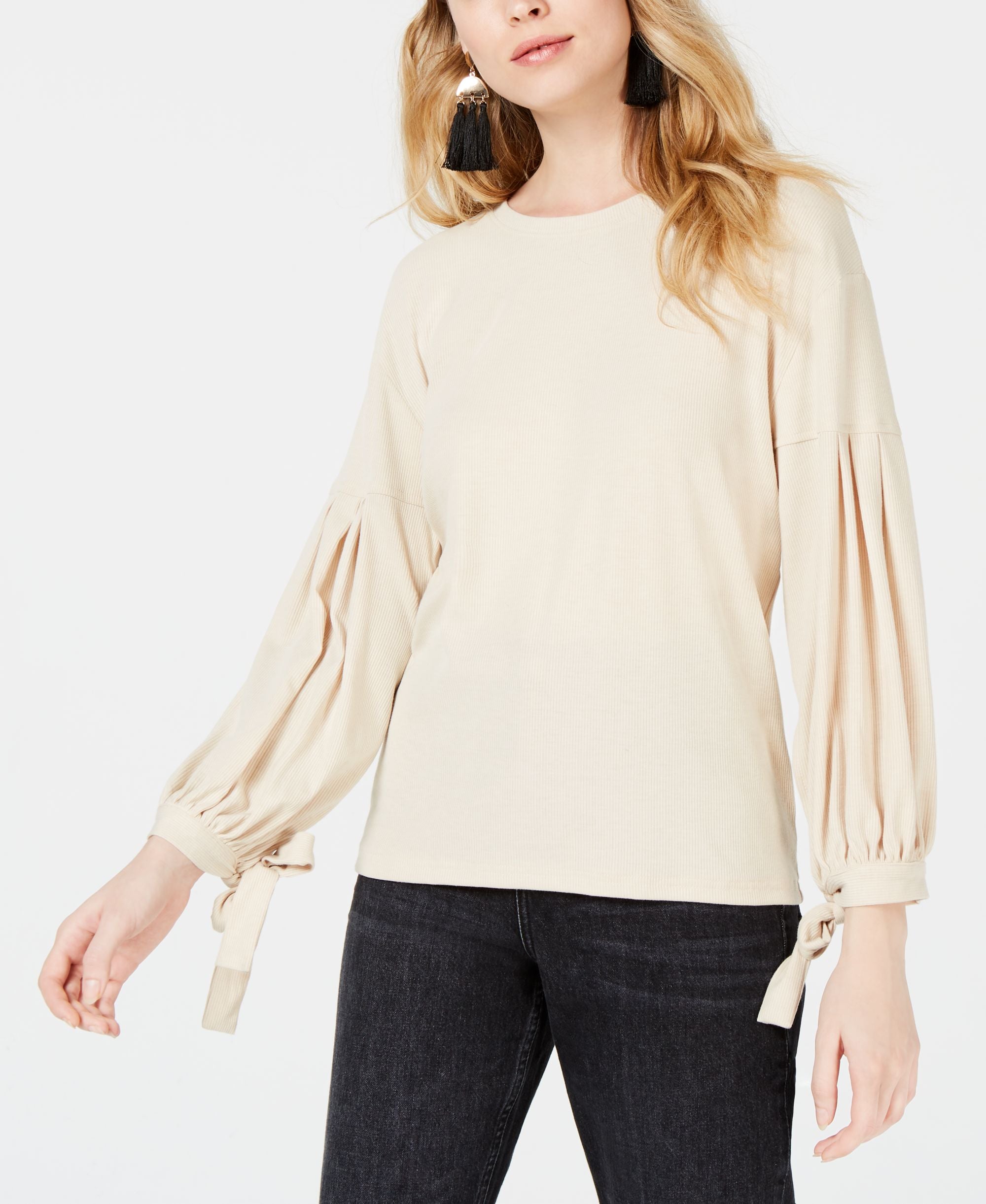 Sage The Label Cotton Tie Cuff Top