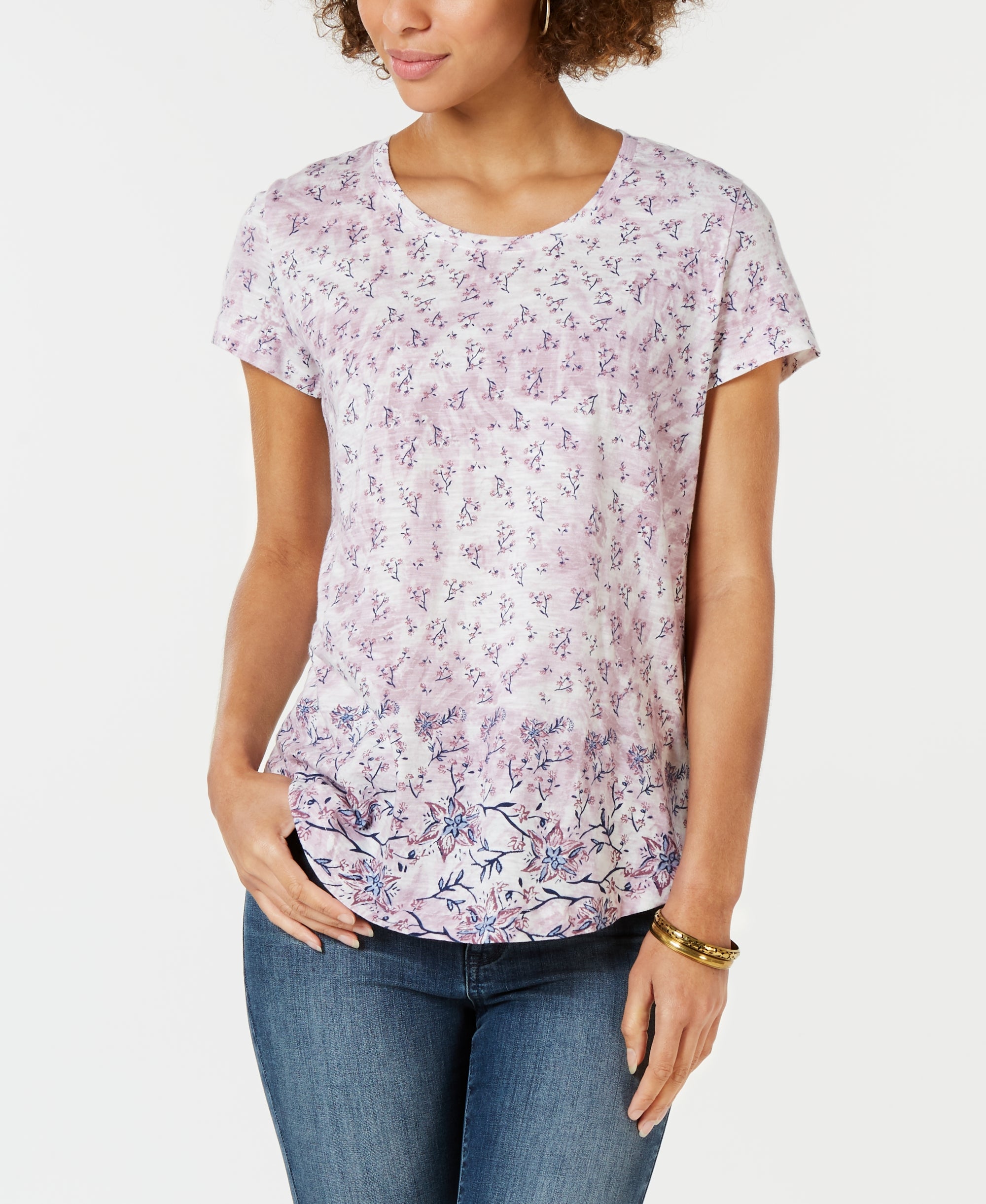 Cotton Printed Tie-Dyed Top