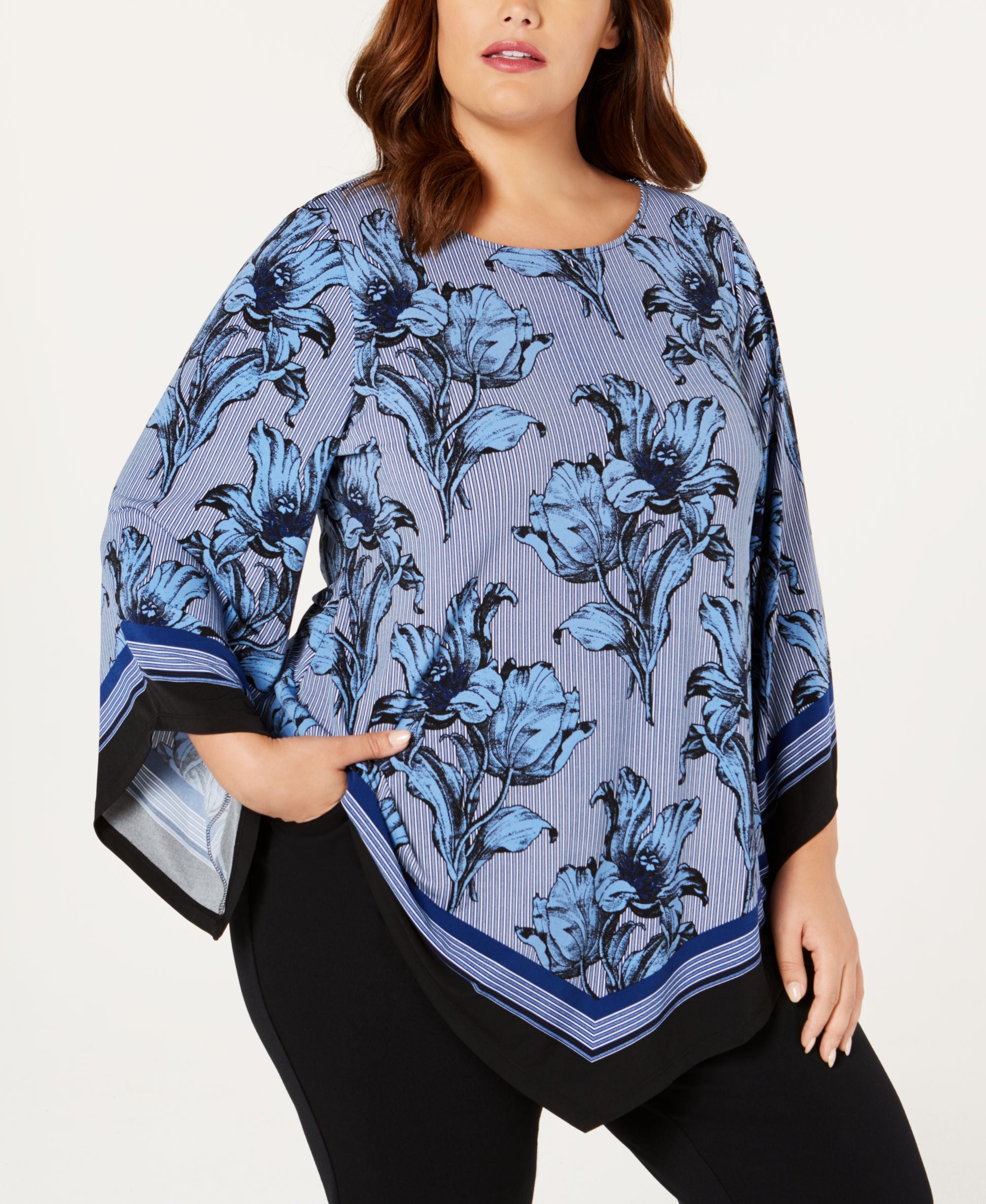 Alfani Plus Size Asymmetrical Hem Top
