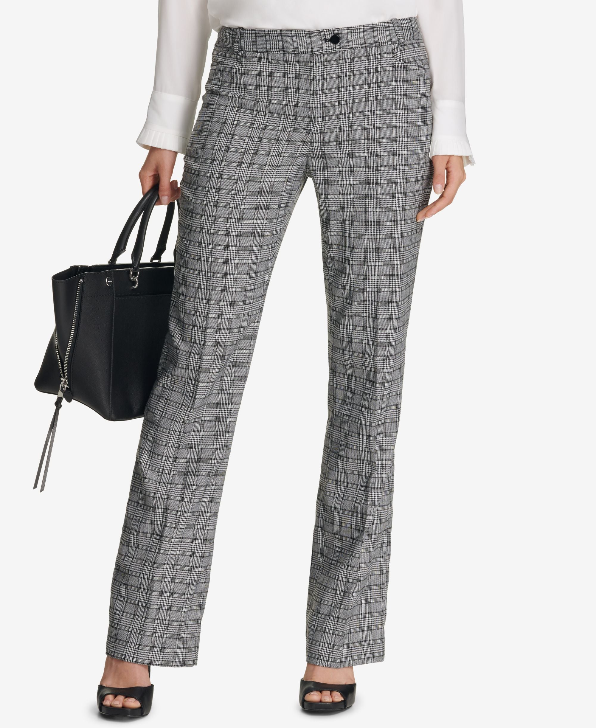 Calvin Klein Plaid Straight Leg Pants