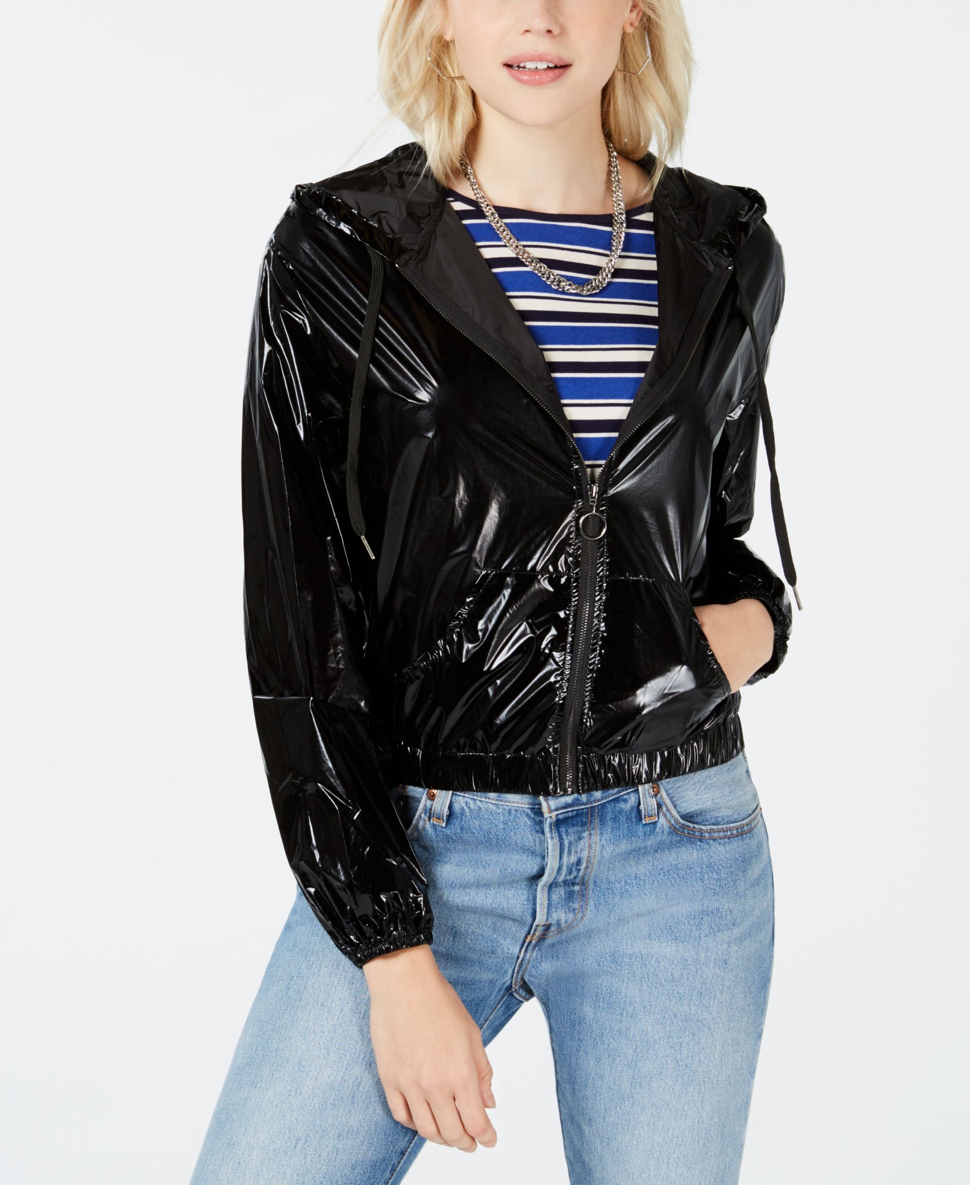 Material Girl Juniors Zip Up Windbreaker
