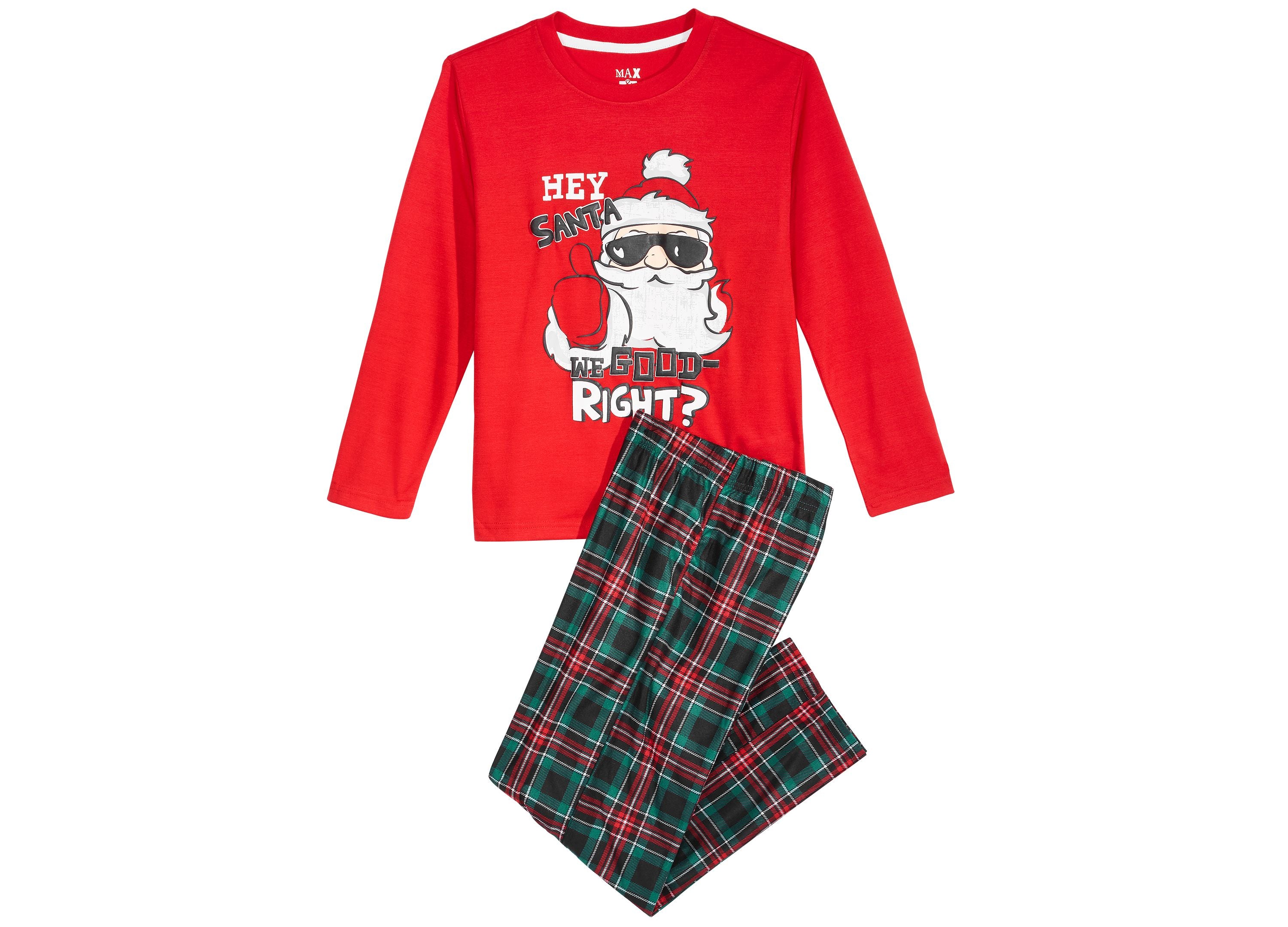 Max & Olivia Little & Big Boys 2-Pc. Hey Santa Pajamas Set Red Size S (6/7)