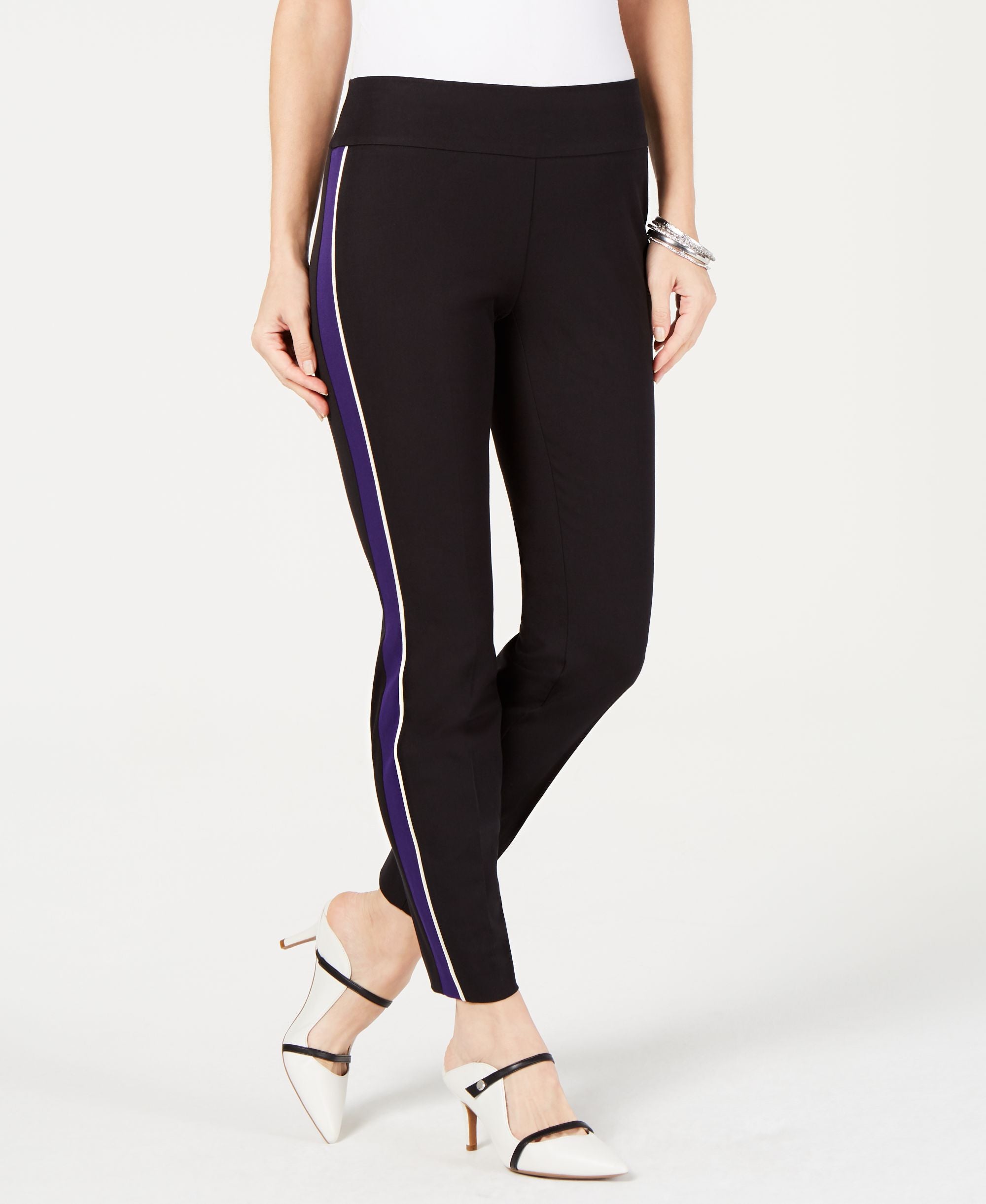 Alfani Side Stripe Skinny Pants