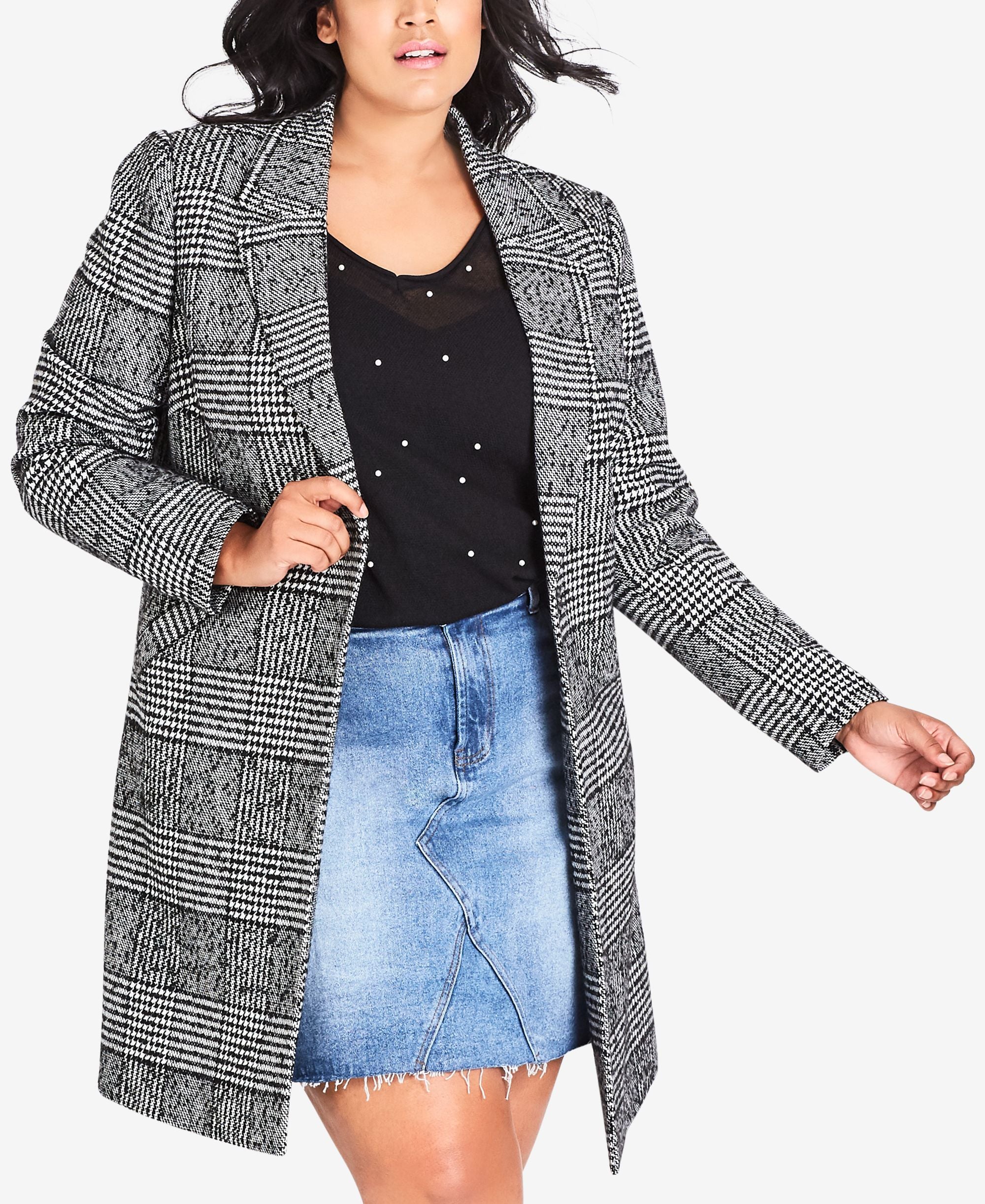 City Chic Trendy Plus Size Say It Isnt So Coat