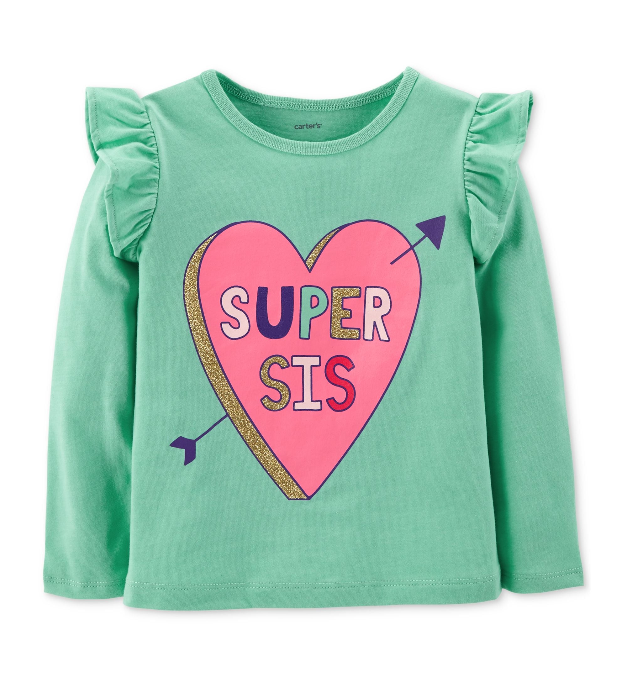 Carters Toddler Girls Super Sis Print T-Shirt