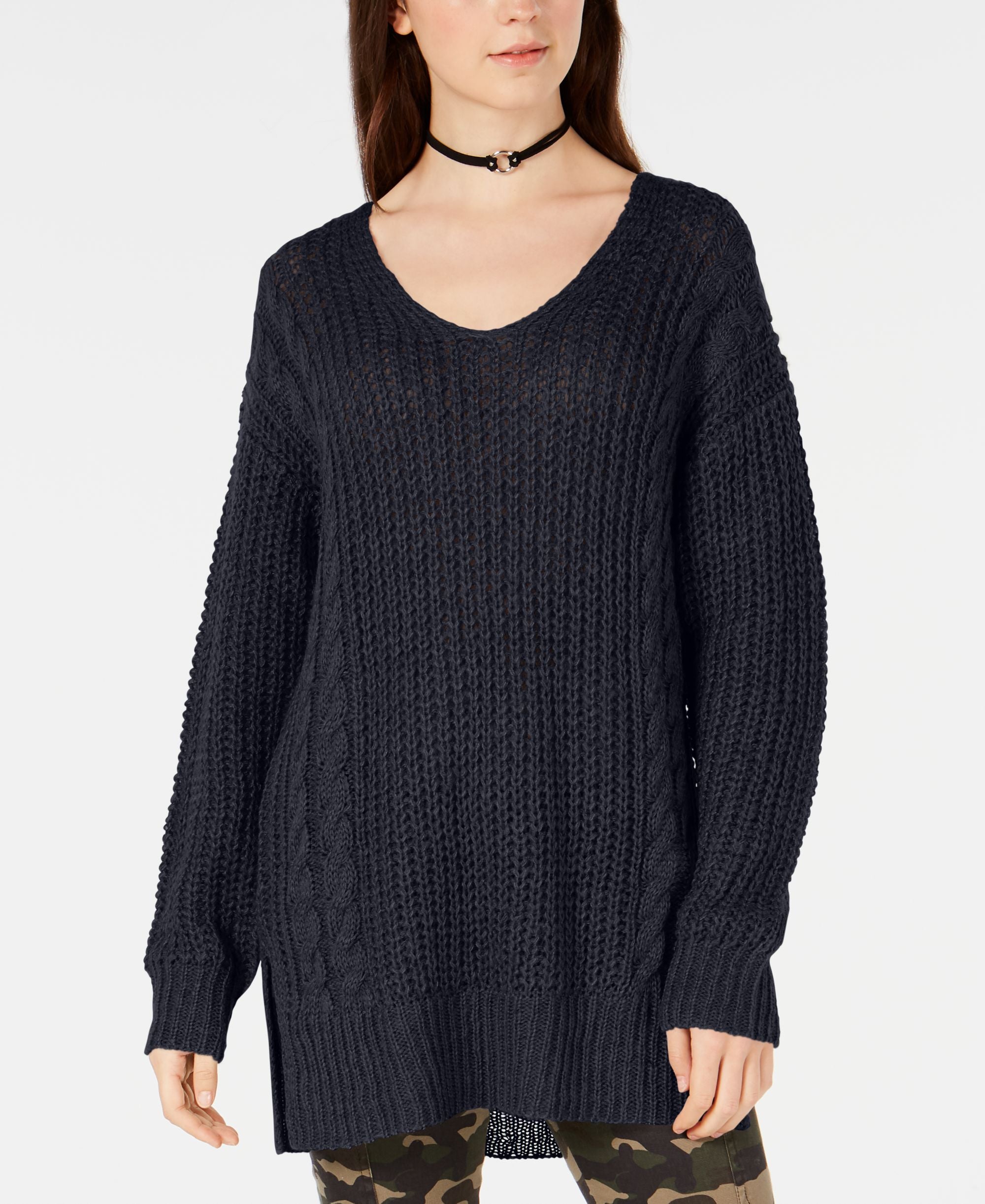 Hooked Up By Iot Juniors Criss Cross Back Sweater