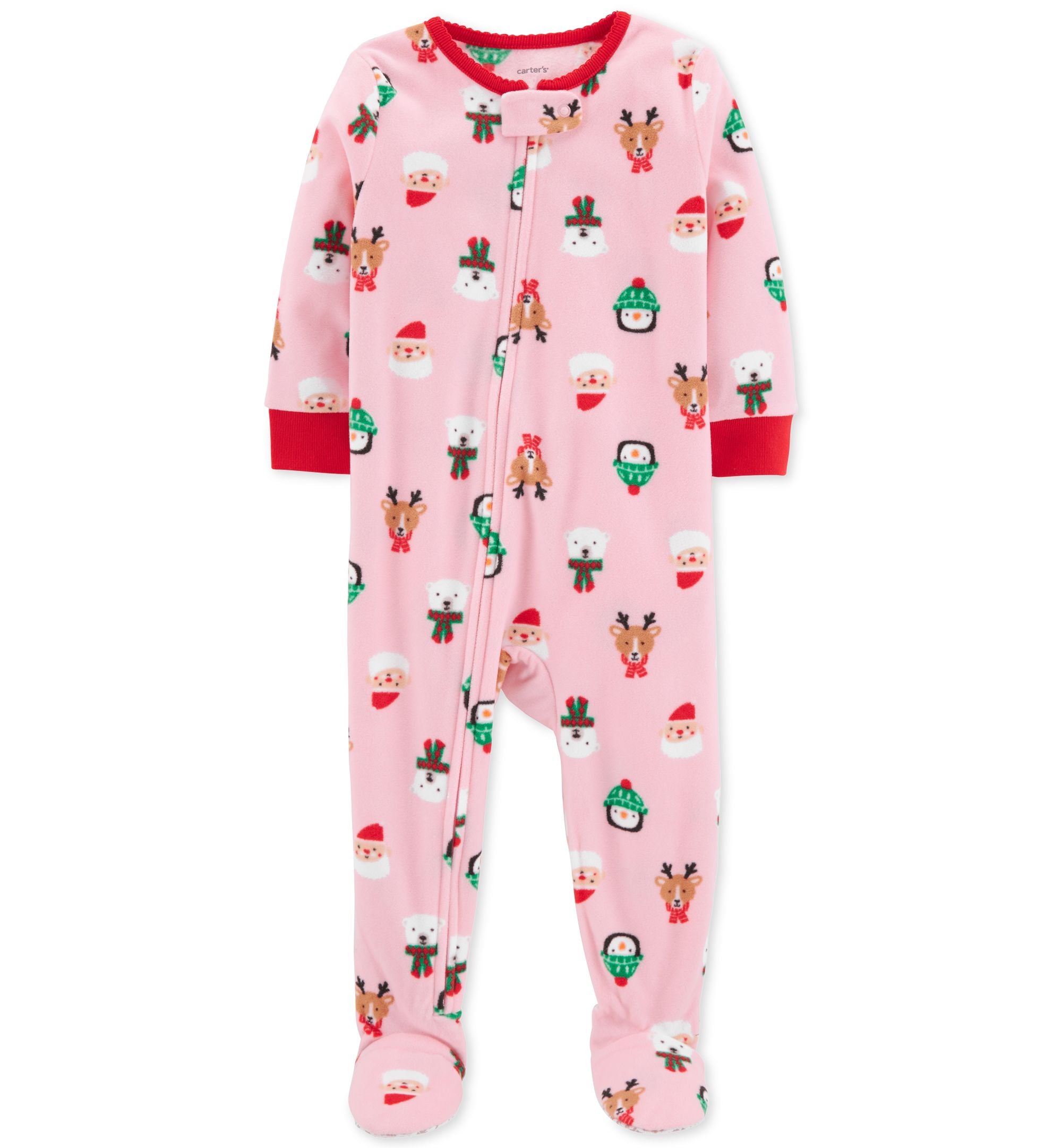 Carters Baby Girls Holiday Print Fleece Pajamas