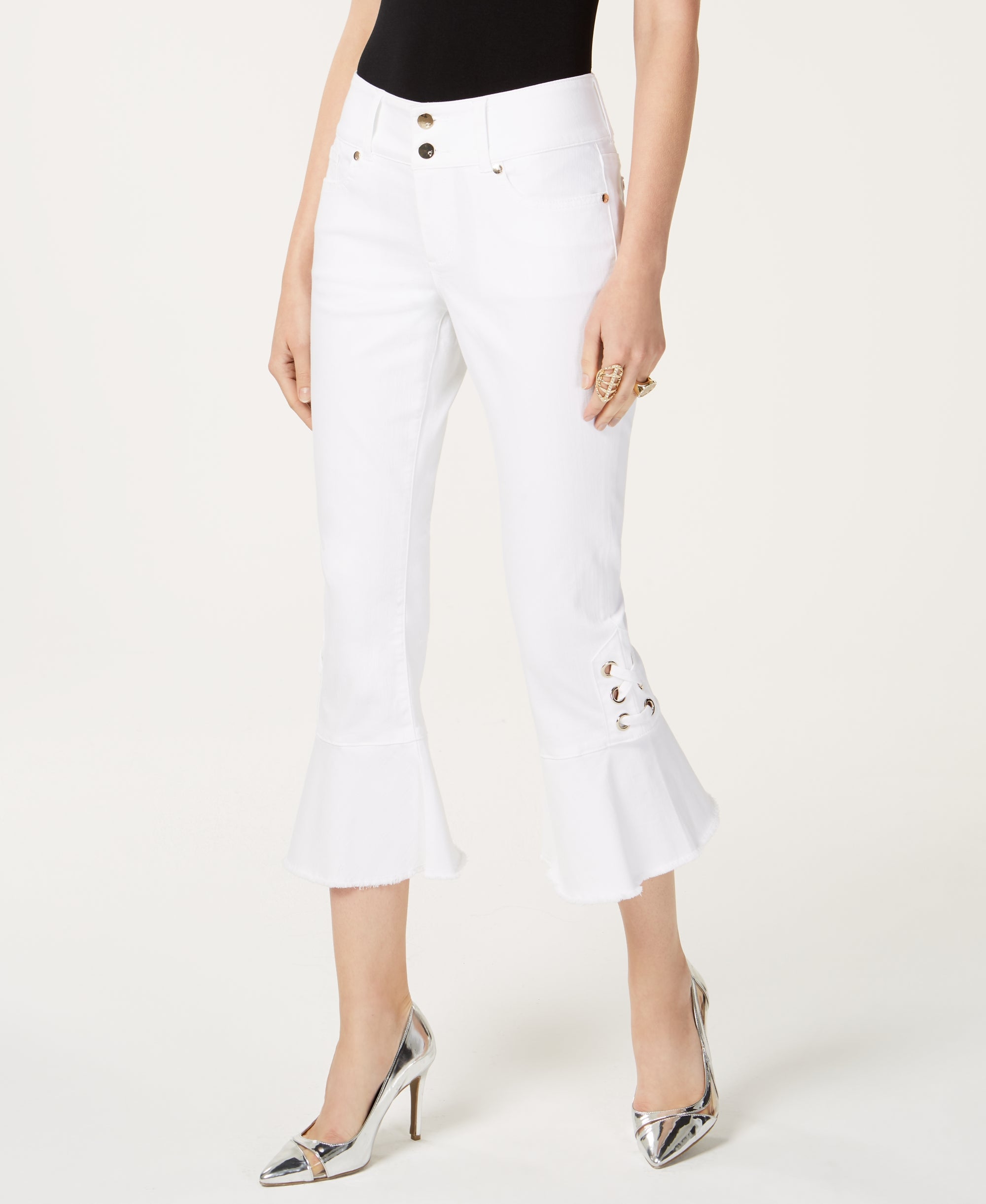 Cropped Ruffled Jeans