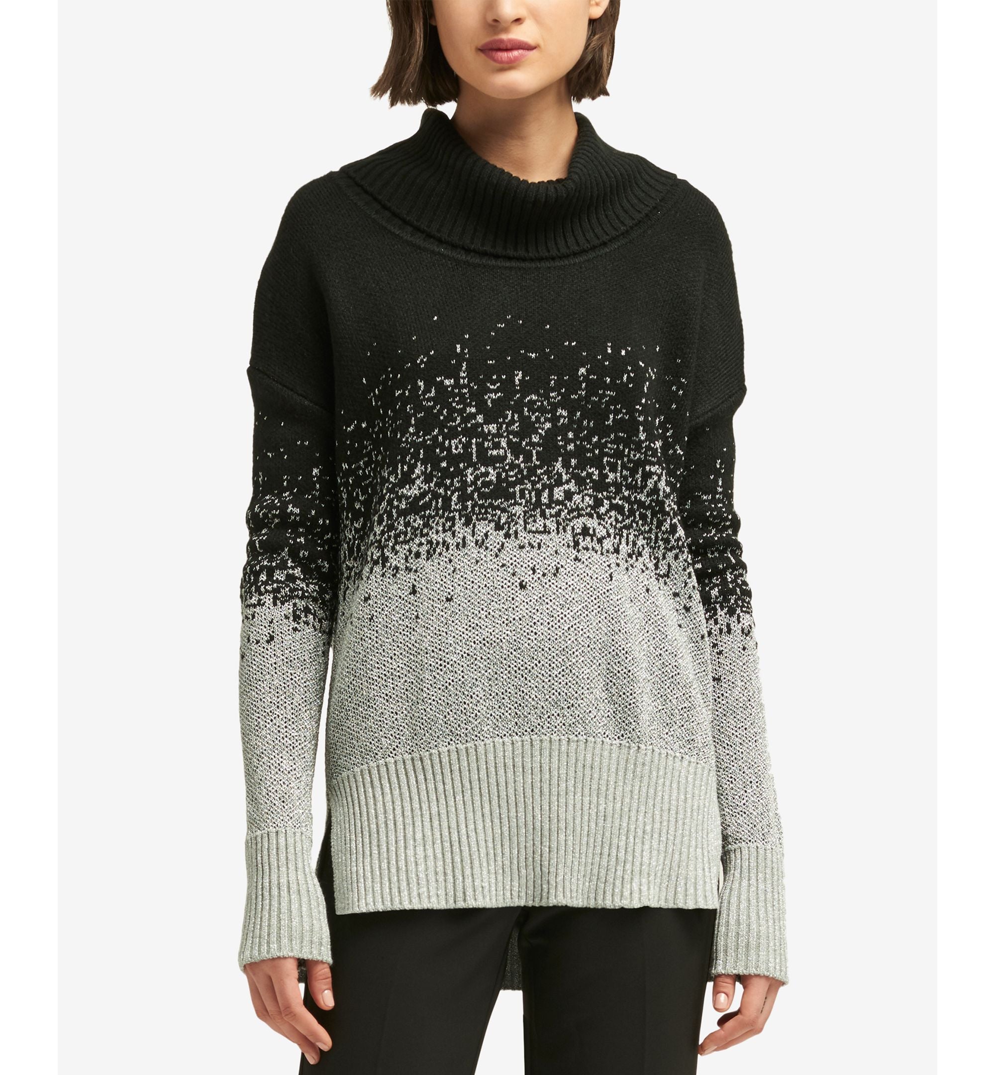 DKNY Two Tone Turtleneck Sweater