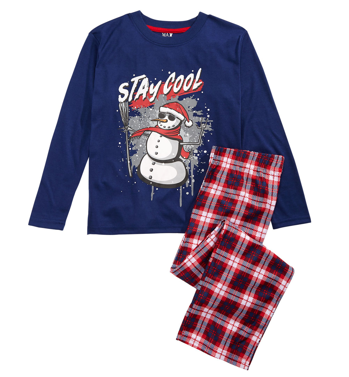 Max & Olivia Big Boys 2-Pc. Stay Cool Pajama Set Navy XS (4/5)
