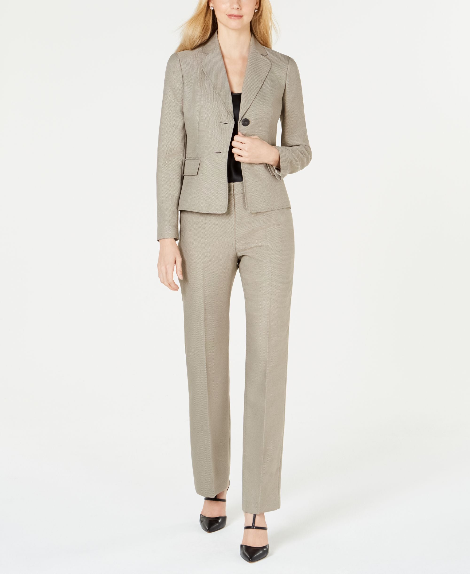 Le Suit Two Button Pantsuit